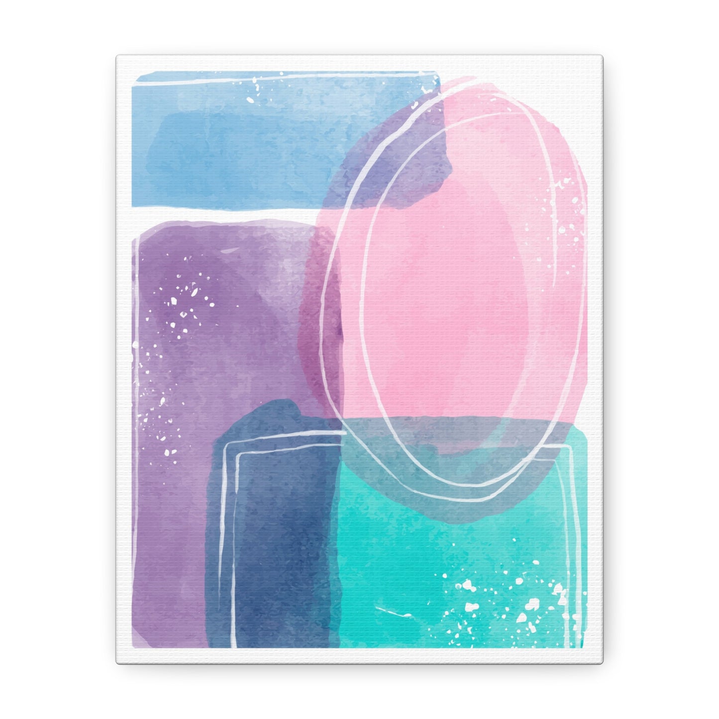Soft Watercolor Color Art Set 1.2 - Matte Canvas Decor with Minimalist Leaf Design