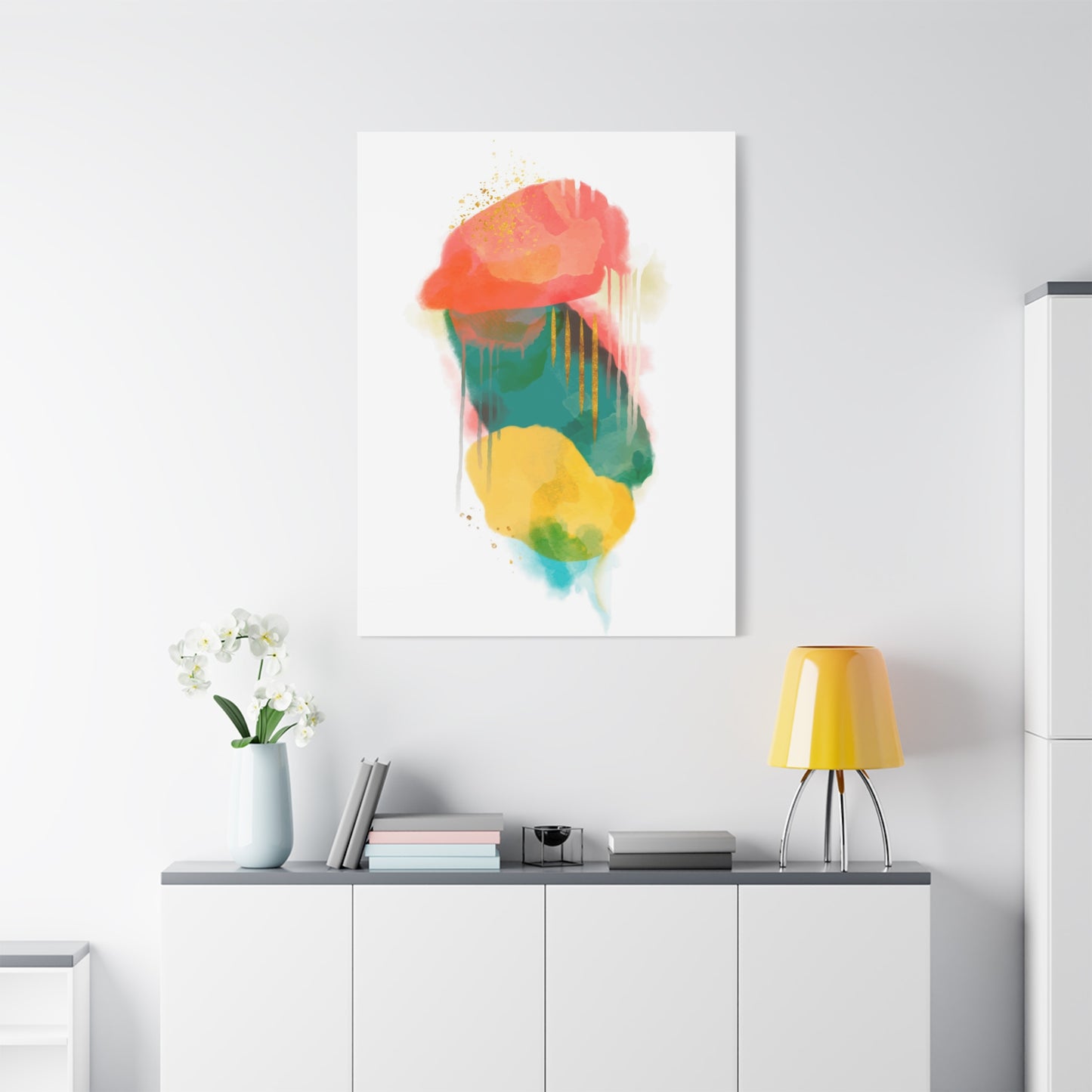 Watercolor Painting Set 1.1 - Matte Canvas Decor with Minimalist Leaf Design