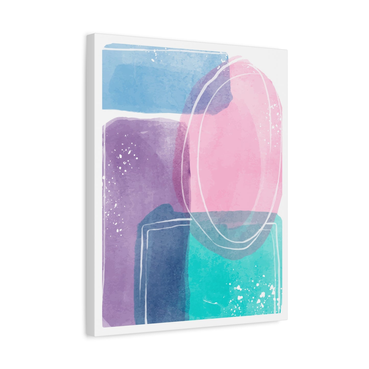 Soft Watercolor Color Art Set 1.2 - Matte Canvas Decor with Minimalist Leaf Design