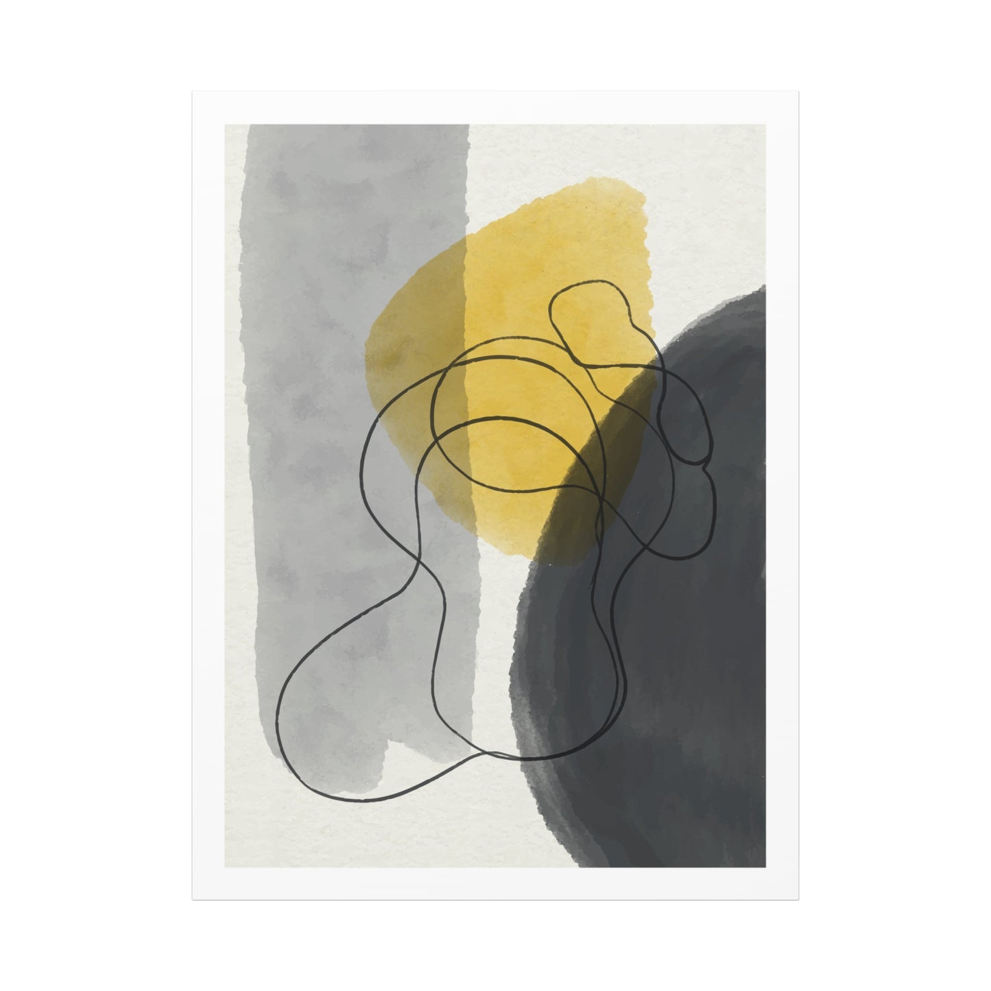 Gold Watercolor Wall Art Set 1.2 - Matte Canvas Decor with Minimalist Leaf Design