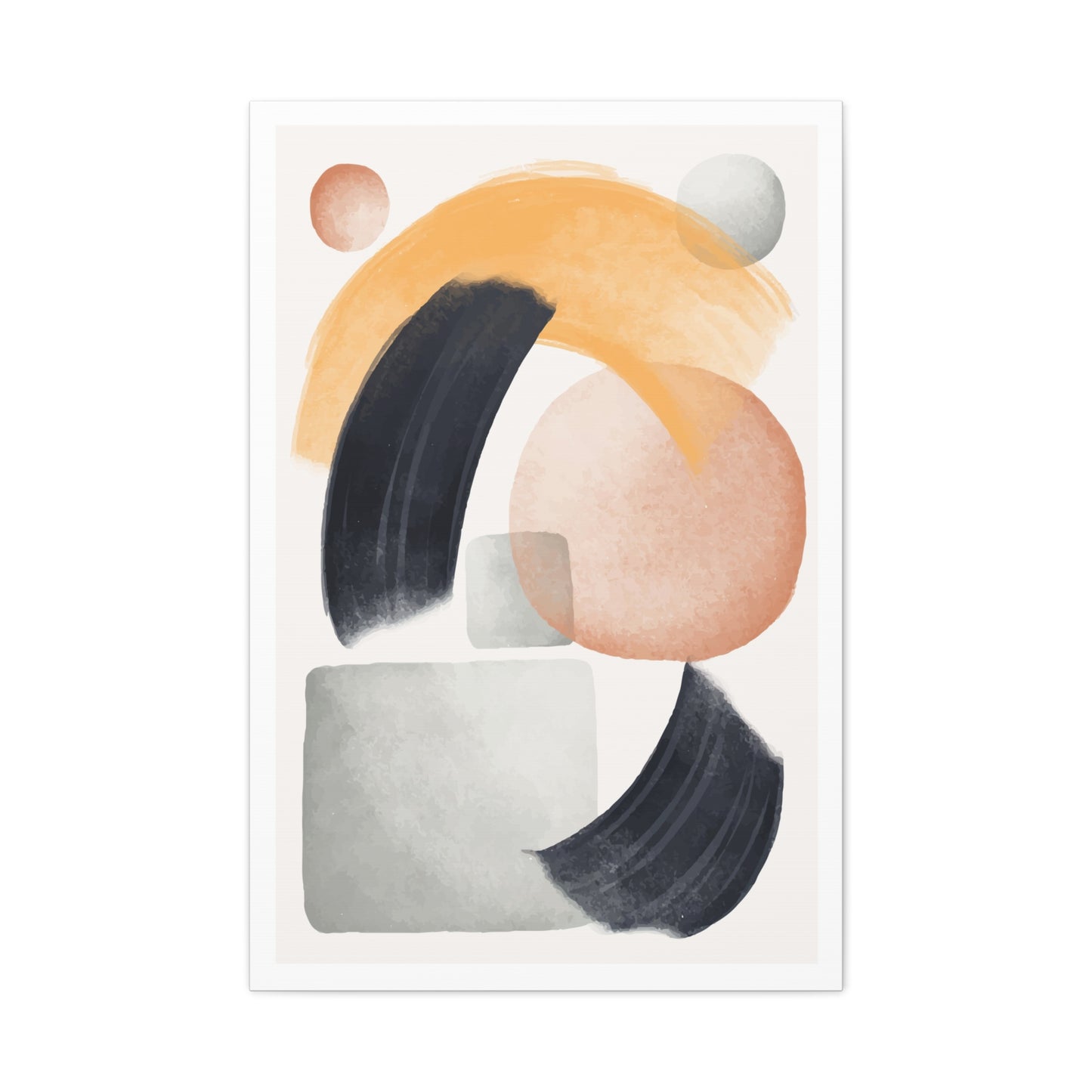 Minimal Watercolor Brush Art Set 1.2 - Matte Canvas Decor with Minimalist Leaf Design