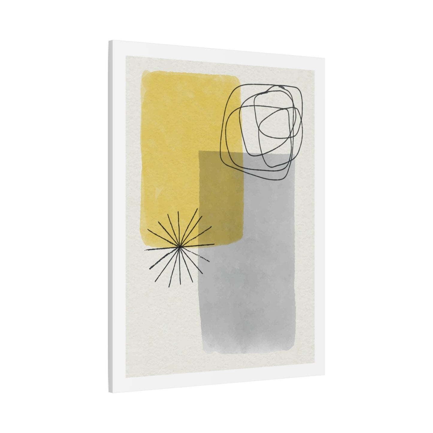 Gold Watercolor Wall Art Set 1.3 - Matte Canvas Decor with Minimalist Leaf Design