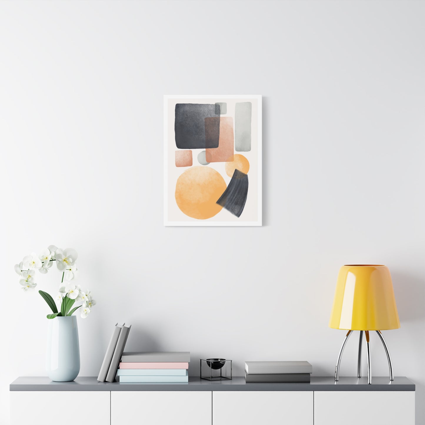 Minimal Watercolor Brush Art Set 1.1 - Matte Canvas Decor with Minimalist Leaf Design