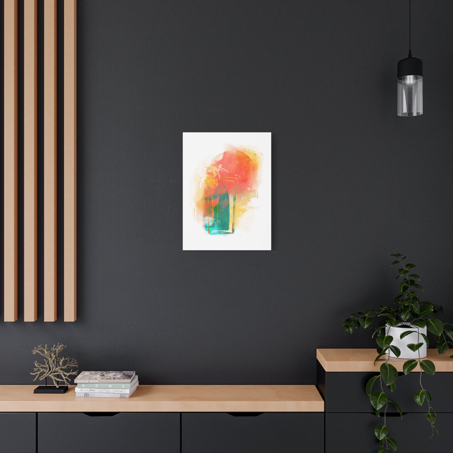 Watercolor Painting Set 1.3 - Matte Canvas Decor with Minimalist Leaf Design
