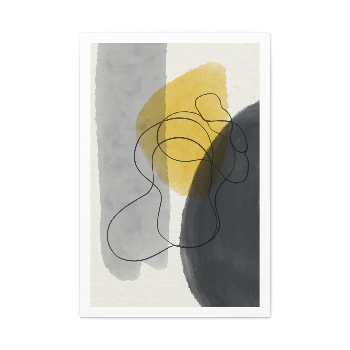 Gold Watercolor Wall Art Set 1.2 - Matte Canvas Decor with Minimalist Leaf Design