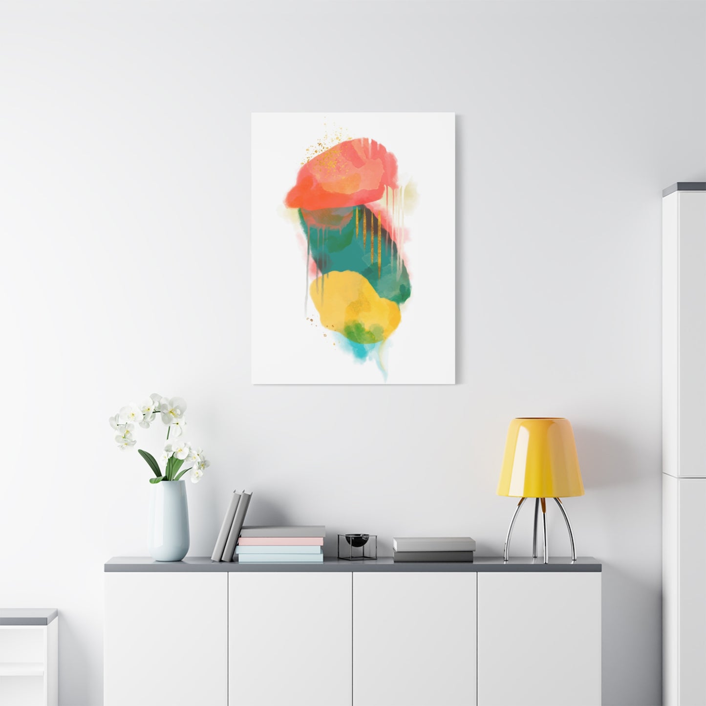 Watercolor Painting Set 1.1 - Matte Canvas Decor with Minimalist Leaf Design