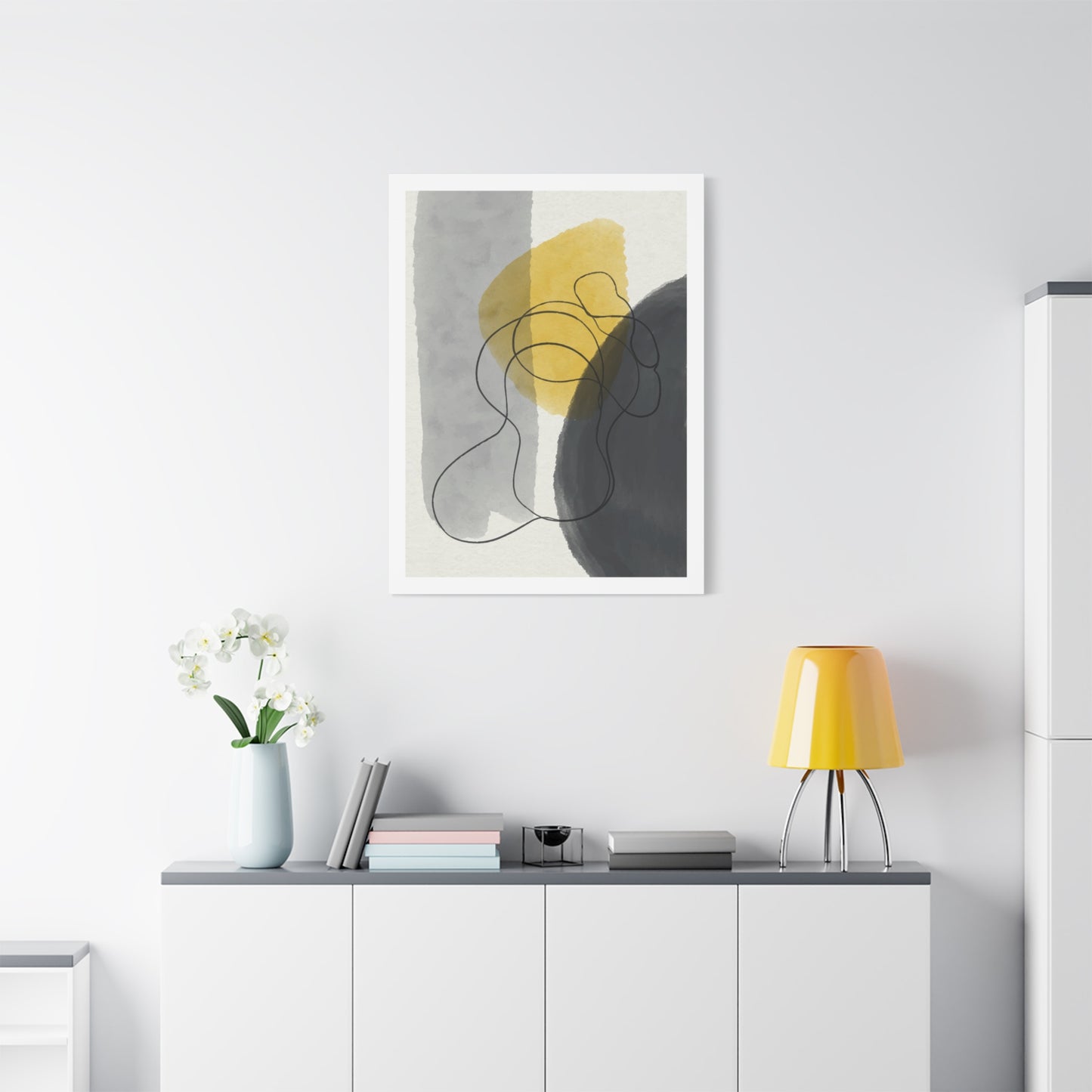 Gold Watercolor Wall Art Set 1.2 - Matte Canvas Decor with Minimalist Leaf Design