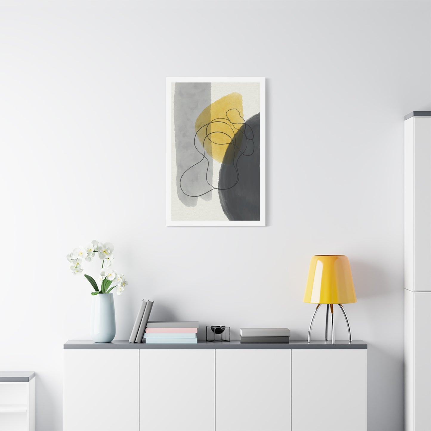 Gold Watercolor Wall Art Set 1.2 - Matte Canvas Decor with Minimalist Leaf Design