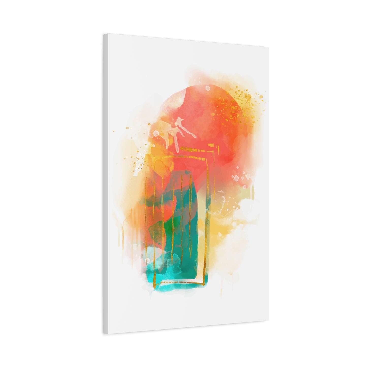Watercolor Painting Set 1.3 - Matte Canvas Decor with Minimalist Leaf Design
