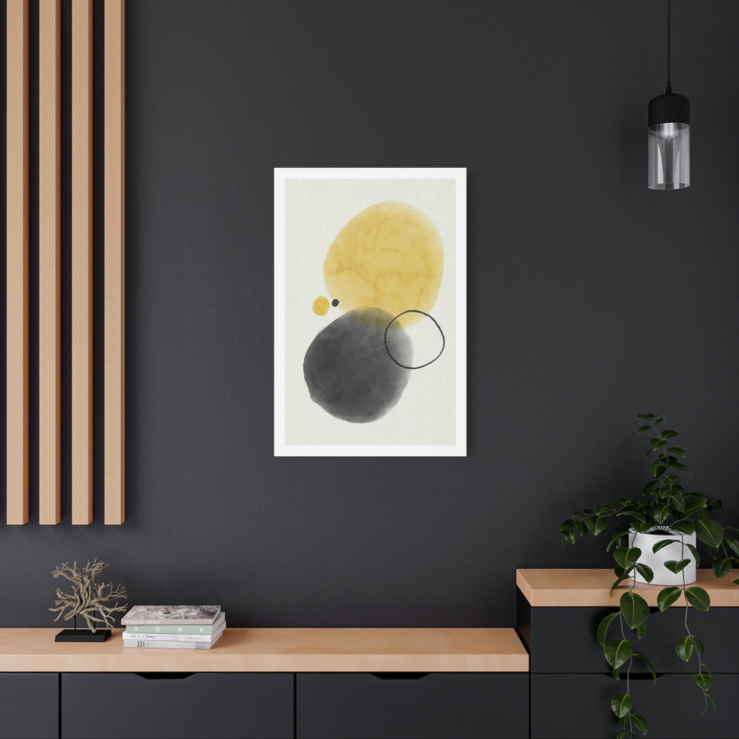 Gold Watercolor Wall Art Set 1.1 - Matte Canvas Decor with Minimalist Leaf Design