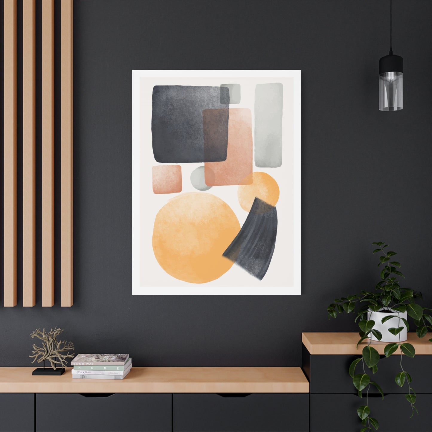Minimal Watercolor Brush Art Set 1.1 - Matte Canvas Decor with Minimalist Leaf Design