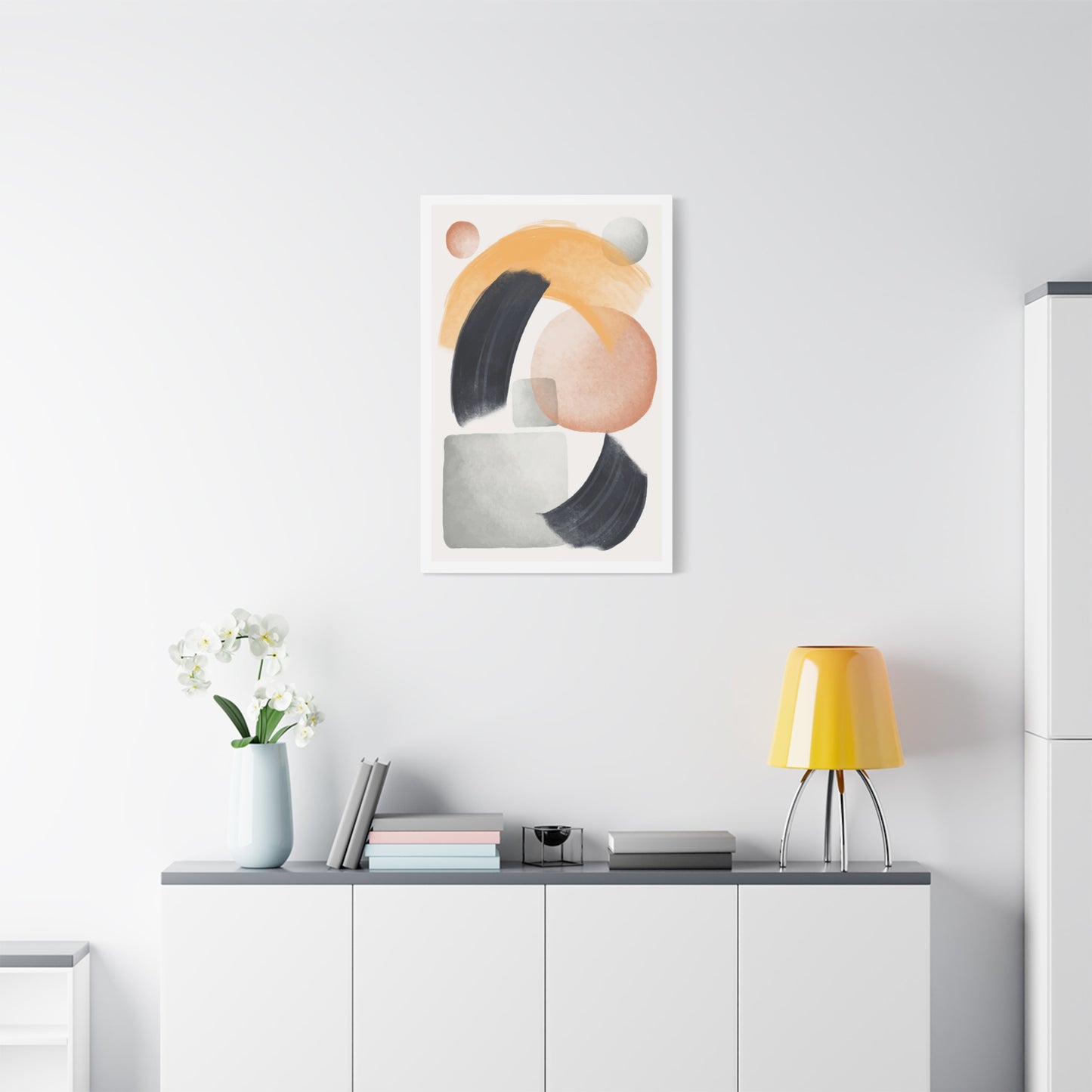 Minimal Watercolor Brush Art Set 1.2 - Matte Canvas Decor with Minimalist Leaf Design