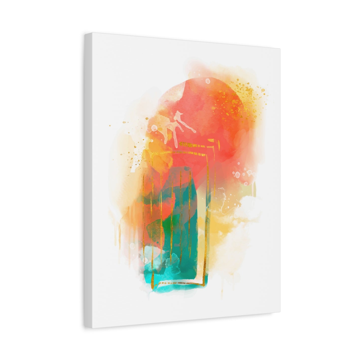 Watercolor Painting Set 1.3 - Matte Canvas Decor with Minimalist Leaf Design