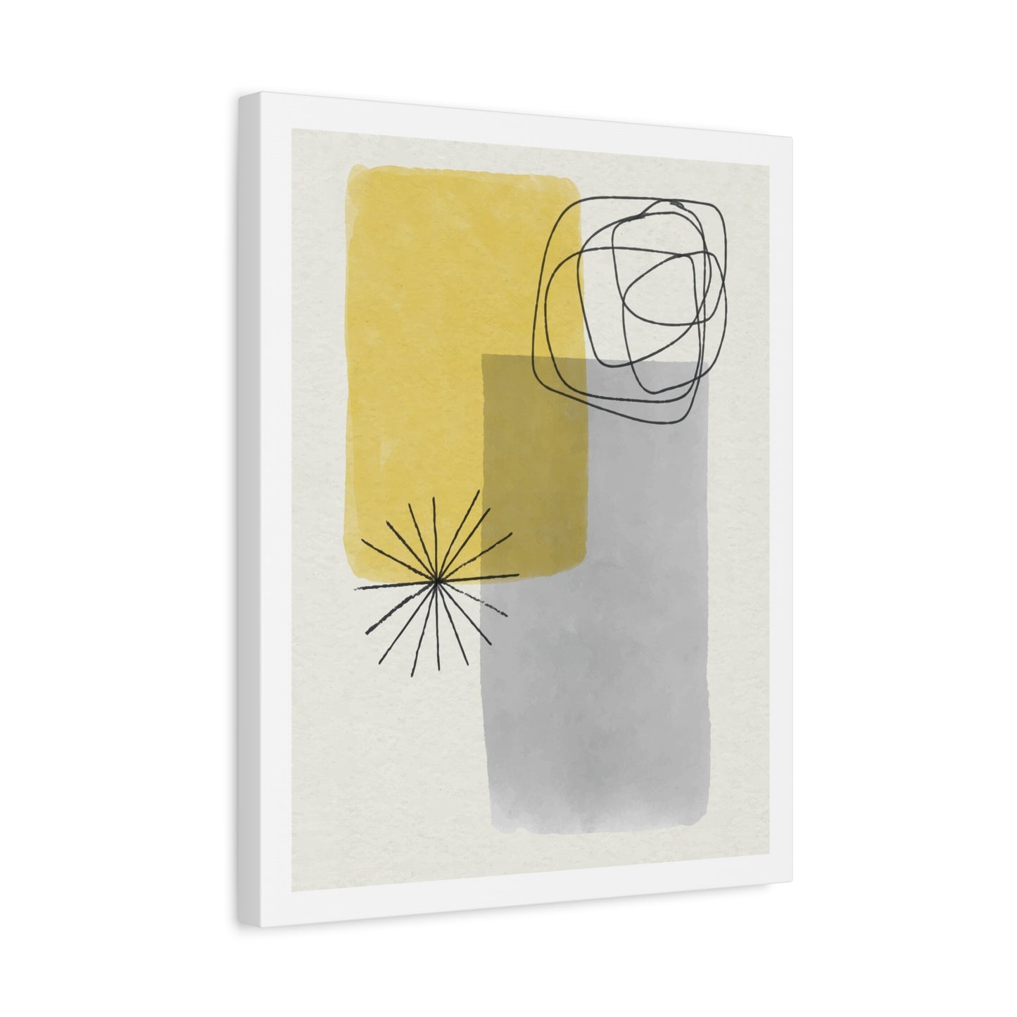 Gold Watercolor Wall Art Set 1.3 - Matte Canvas Decor with Minimalist Leaf Design