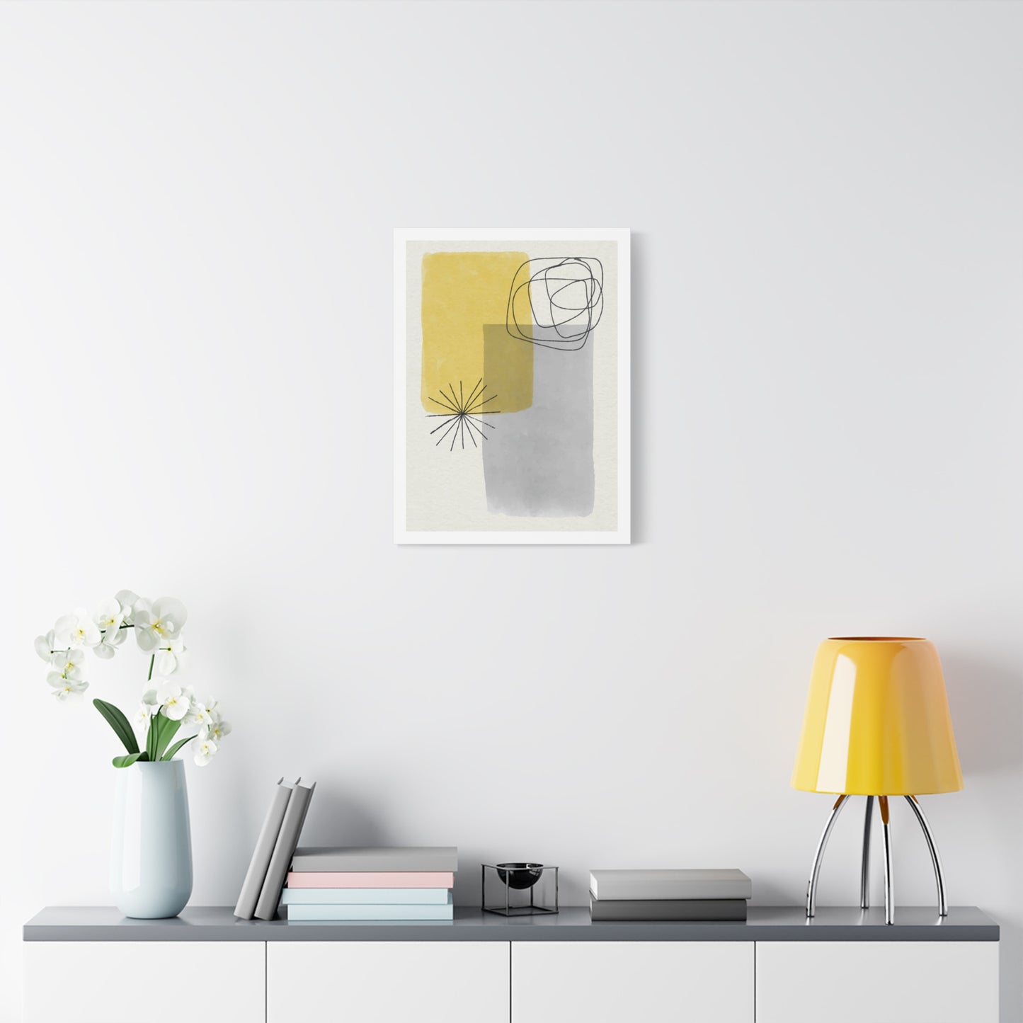 Gold Watercolor Wall Art Set 1.3 - Matte Canvas Decor with Minimalist Leaf Design