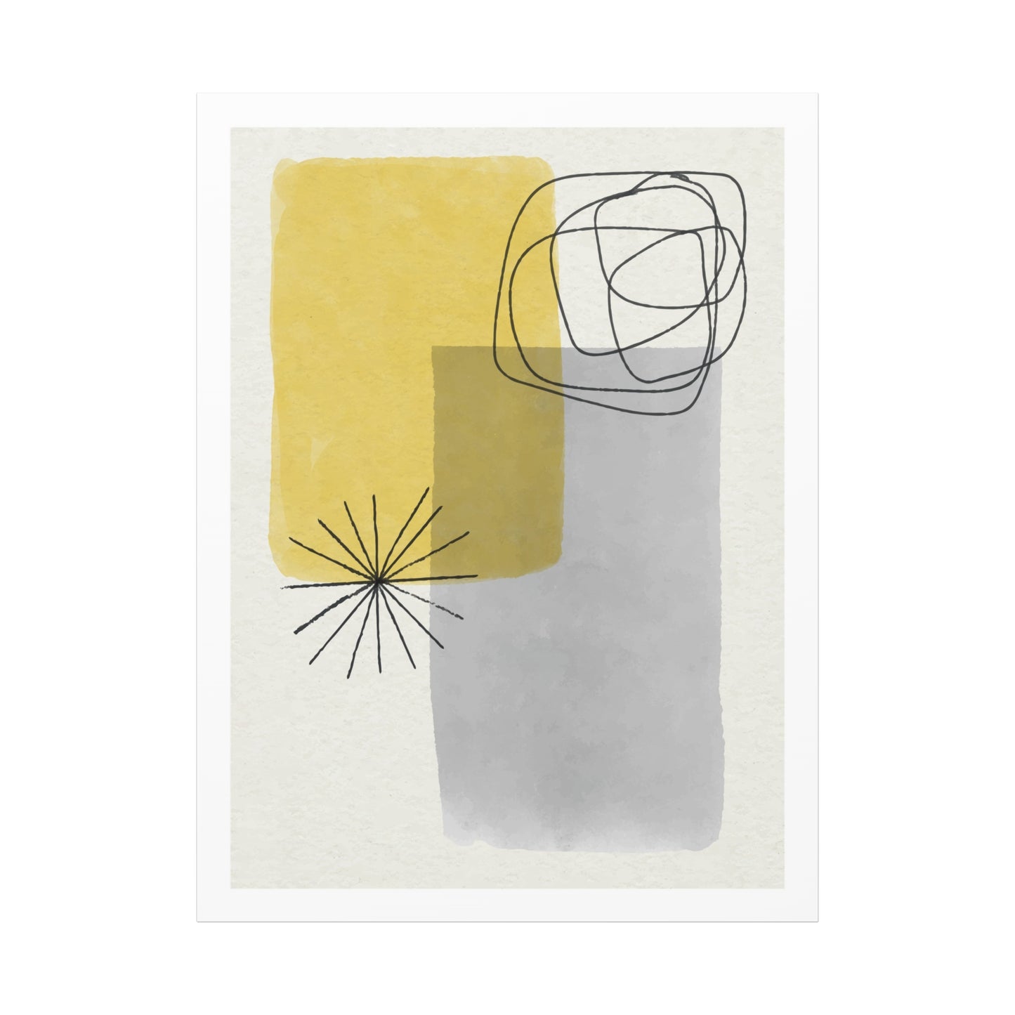 Gold Watercolor Wall Art Set 1.3 - Matte Canvas Decor with Minimalist Leaf Design