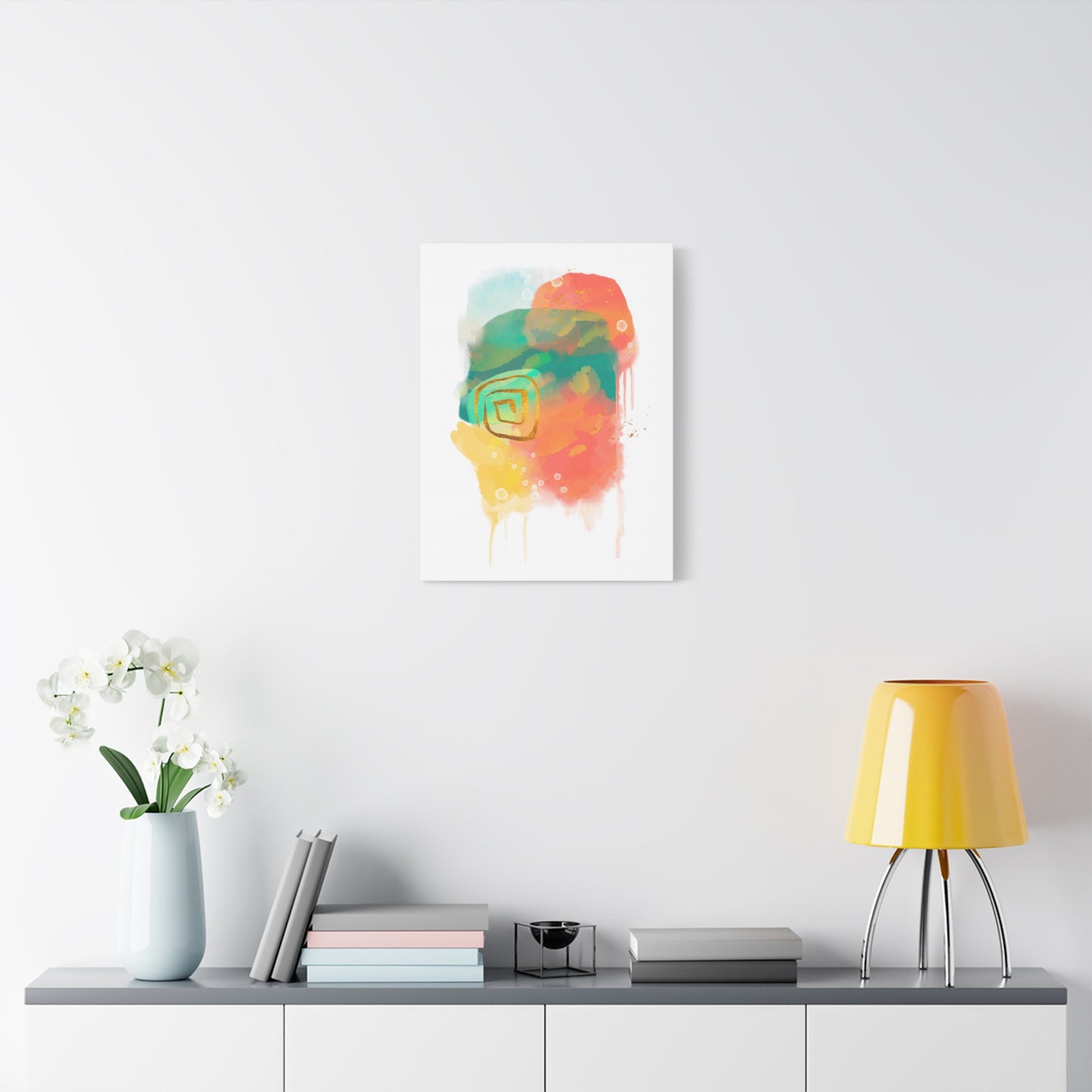 Watercolor Painting Set 1.2 - Matte Canvas Decor with Minimalist Leaf Design
