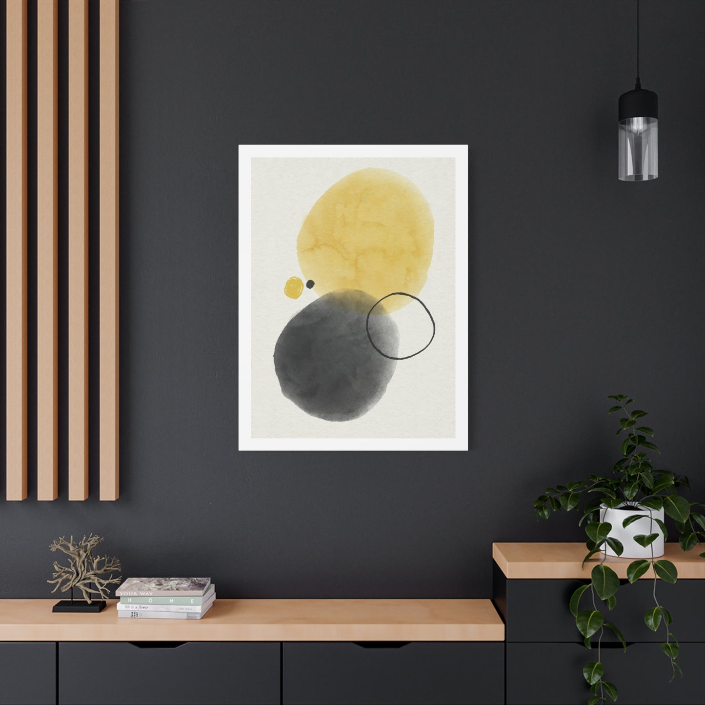Gold Watercolor Wall Art Set 1.1 - Matte Canvas Decor with Minimalist Leaf Design