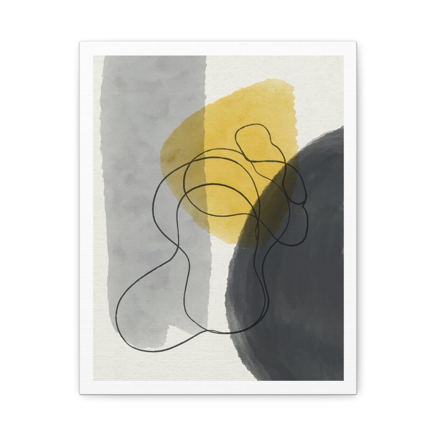 Gold Watercolor Wall Art Set 1.2 - Matte Canvas Decor with Minimalist Leaf Design
