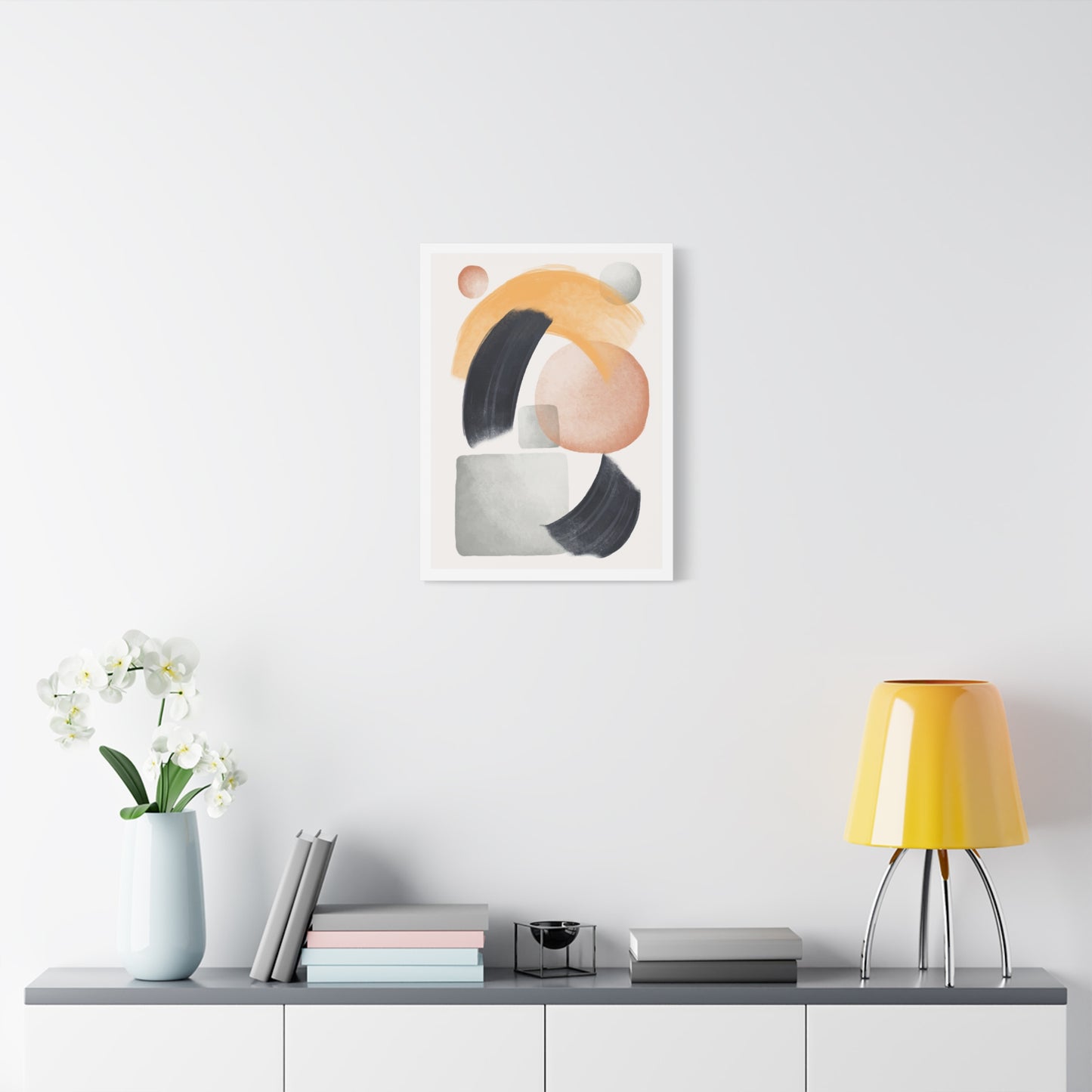 Minimal Watercolor Brush Art Set 1.2 - Matte Canvas Decor with Minimalist Leaf Design