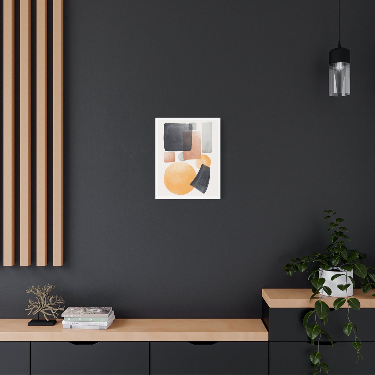 Minimal Watercolor Brush Art Set 1.1 - Matte Canvas Decor with Minimalist Leaf Design