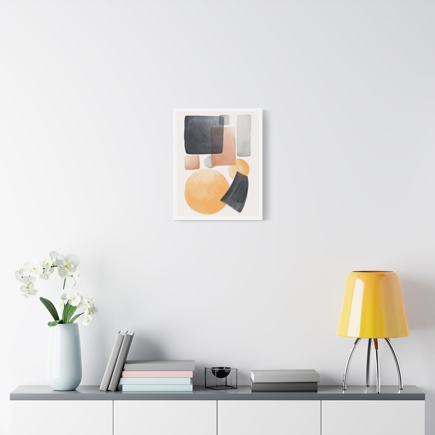 Minimal Watercolor Brush Art Set 1.1 - Matte Canvas Decor with Minimalist Leaf Design
