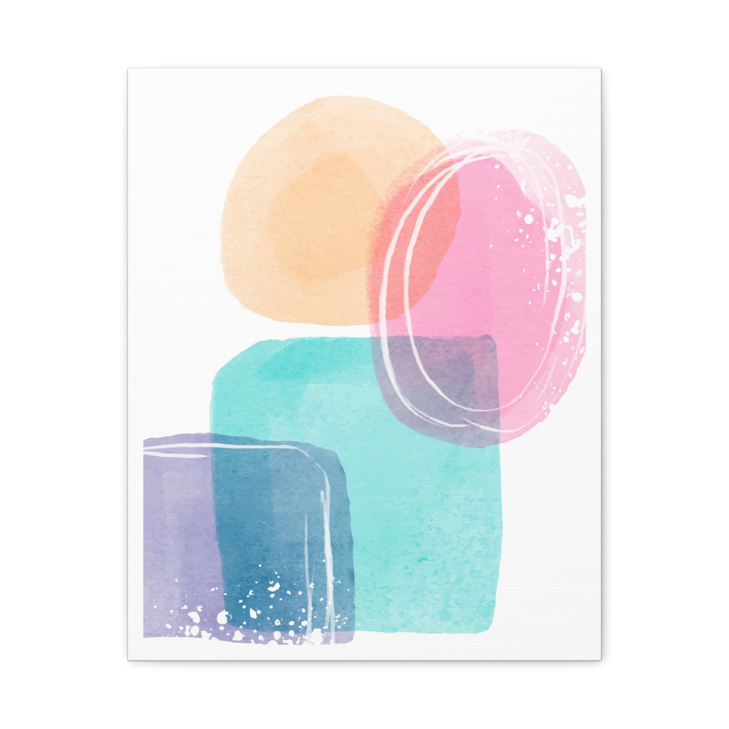 Soft Watercolor Color Set 1.1 - Matte Canvas Decor with Minimalist Leaf Design