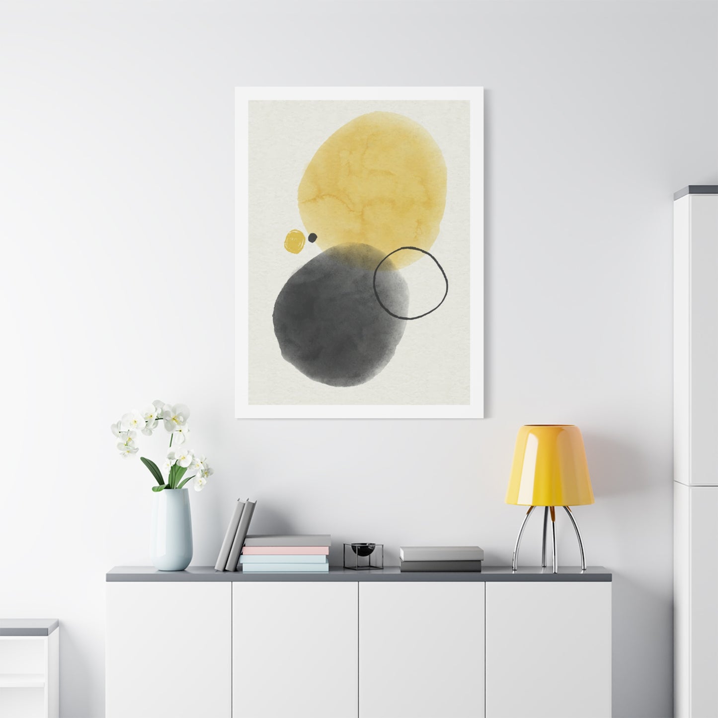 Gold Watercolor Wall Art Set 1.1 - Matte Canvas Decor with Minimalist Leaf Design