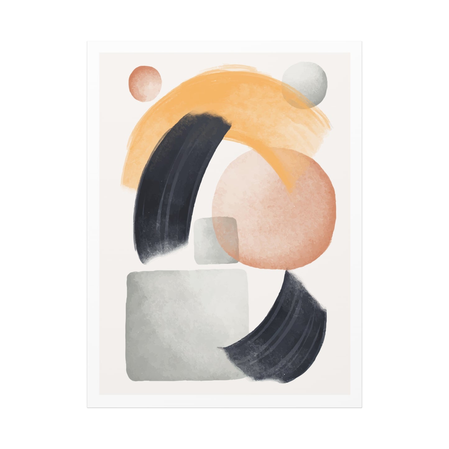 Minimal Watercolor Brush Art Set 1.2 - Matte Canvas Decor with Minimalist Leaf Design