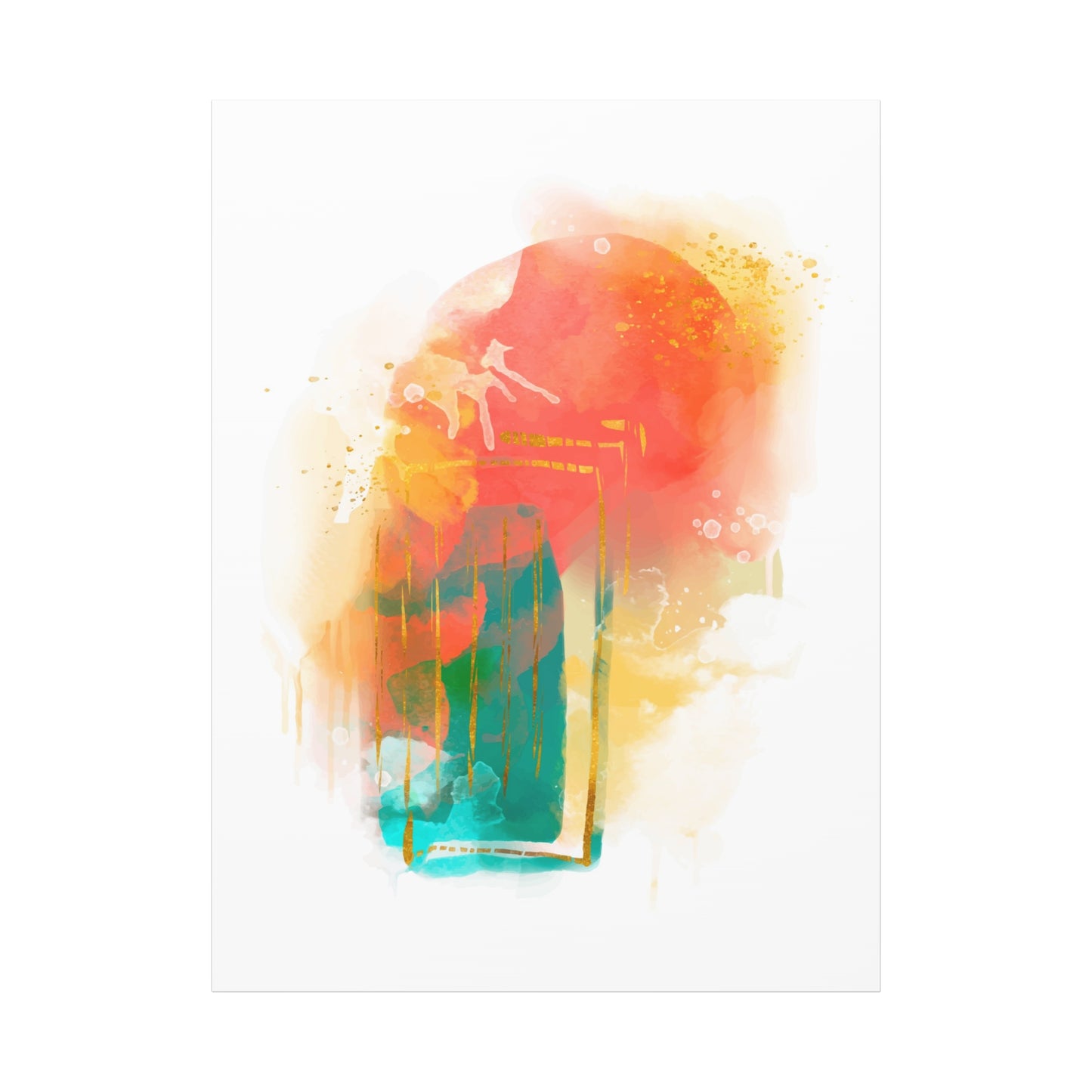 Watercolor Painting Set 1.3 - Matte Canvas Decor with Minimalist Leaf Design