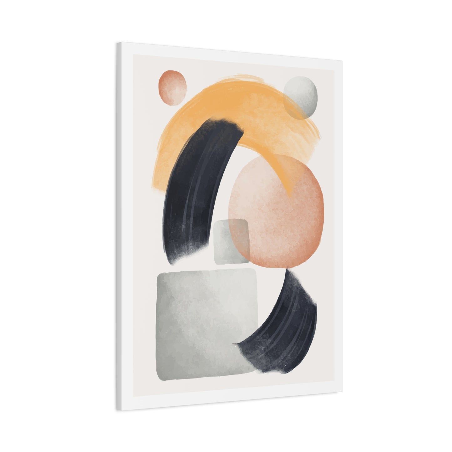 Minimal Watercolor Brush Art Set 1.2 - Matte Canvas Decor with Minimalist Leaf Design