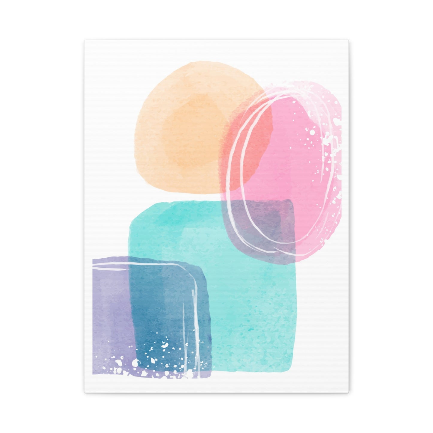 Soft Watercolor Color Set 1.1 - Matte Canvas Decor with Minimalist Leaf Design
