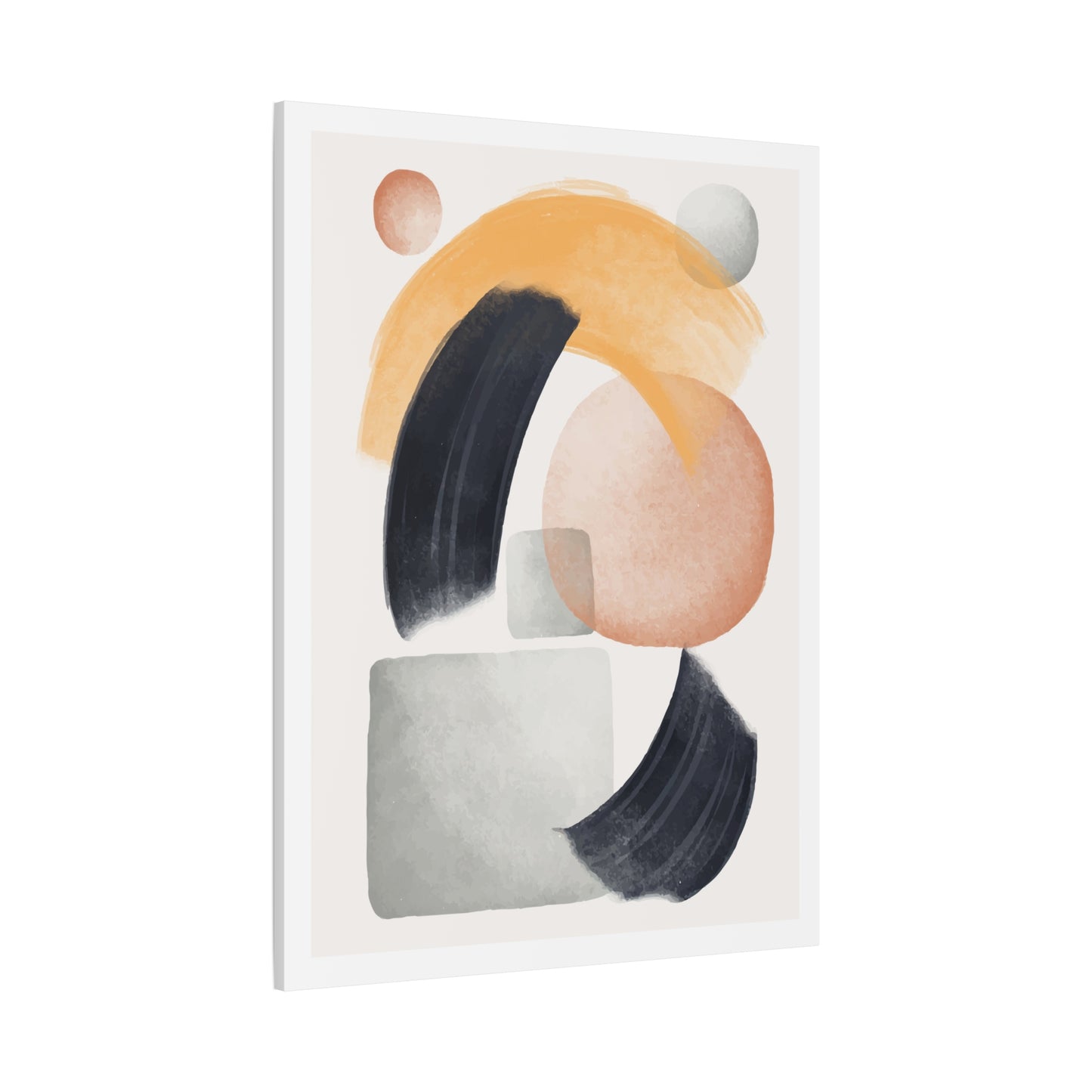 Minimal Watercolor Brush Art Set 1.2 - Matte Canvas Decor with Minimalist Leaf Design