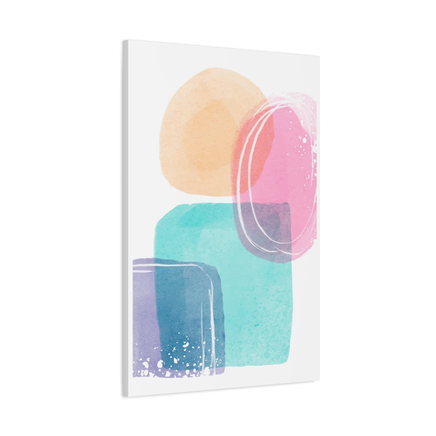 Soft Watercolor Color Set 1.1 - Matte Canvas Decor with Minimalist Leaf Design