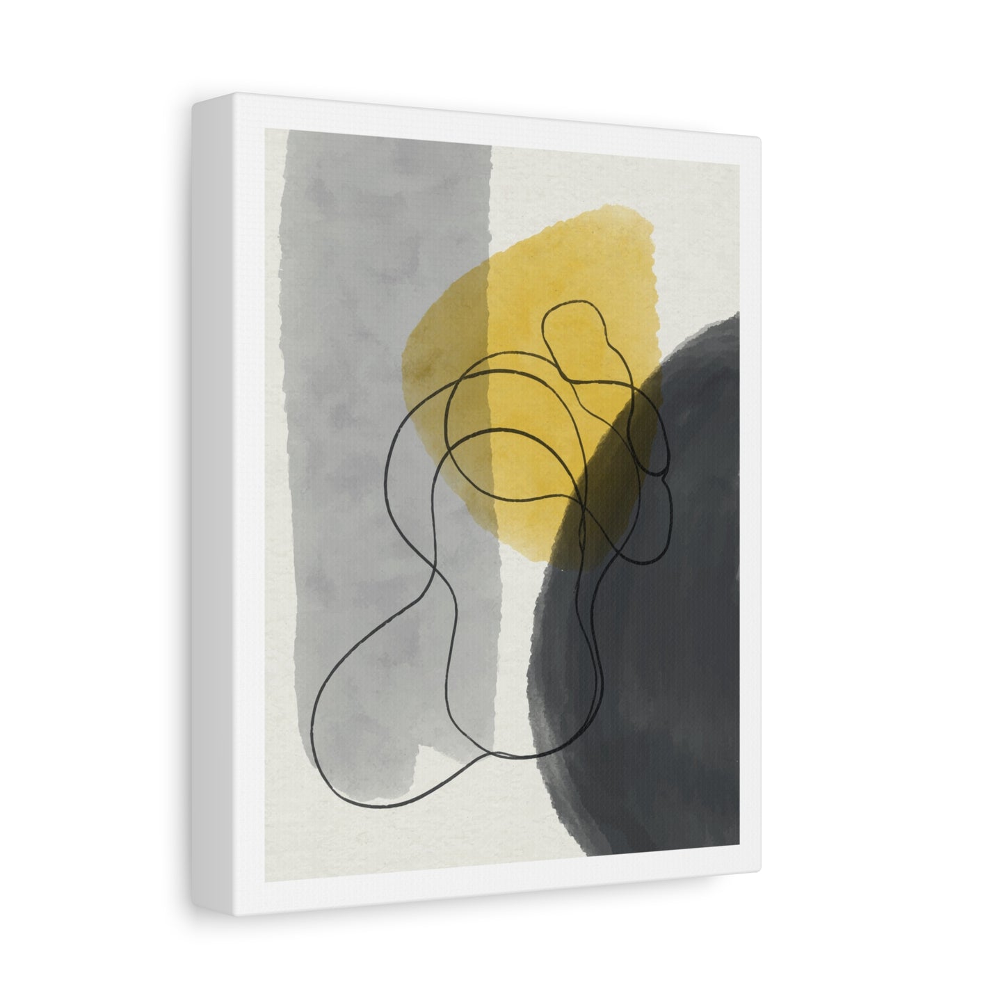 Gold Watercolor Wall Art Set 1.2 - Matte Canvas Decor with Minimalist Leaf Design
