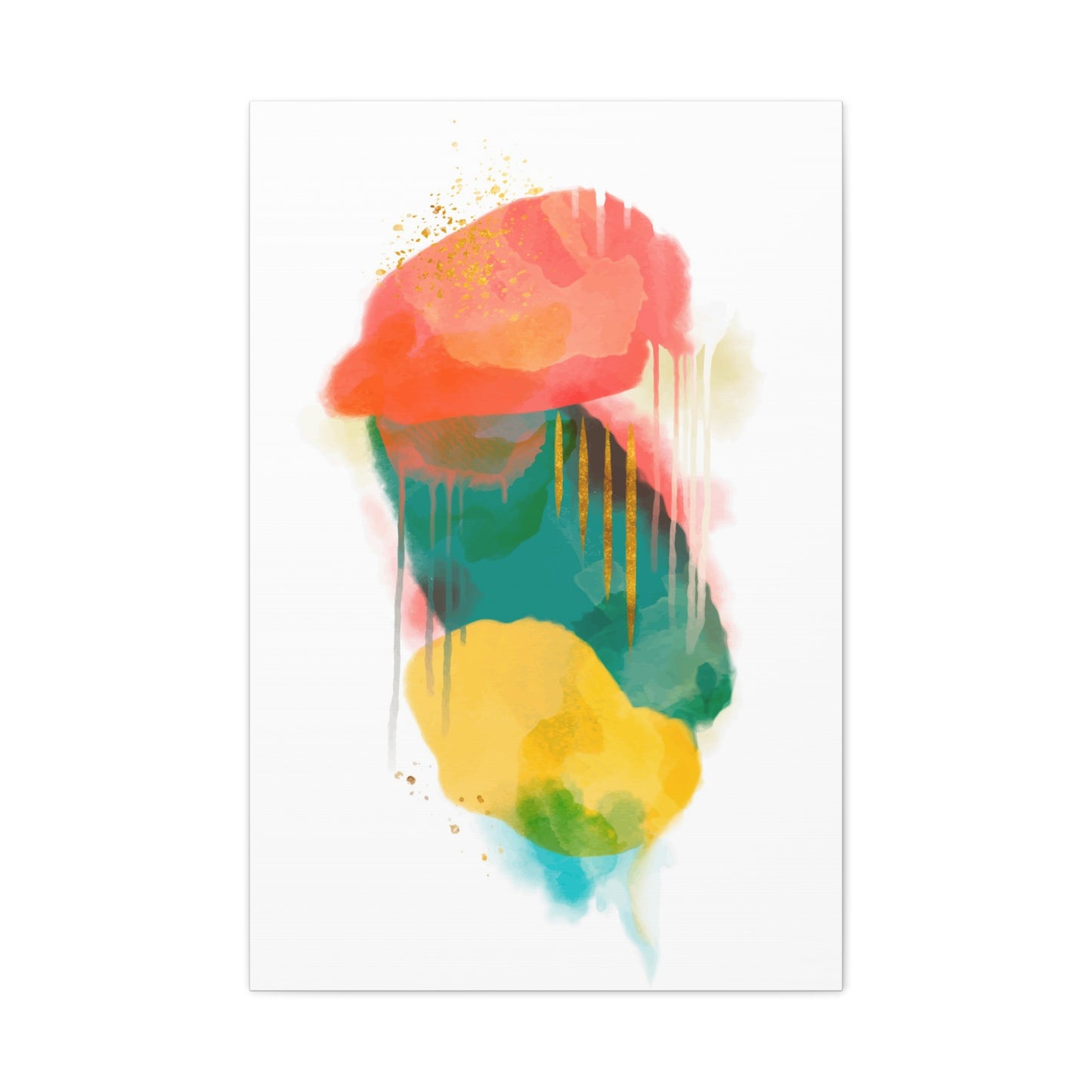 Watercolor Painting Set 1.1 - Matte Canvas Decor with Minimalist Leaf Design