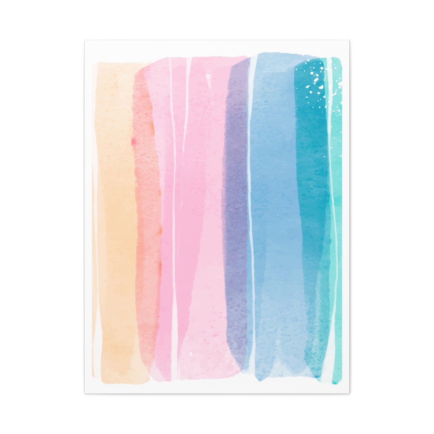 Soft Watercolor Color Set 1.3- Matte Canvas Decor with Minimalist Leaf Design