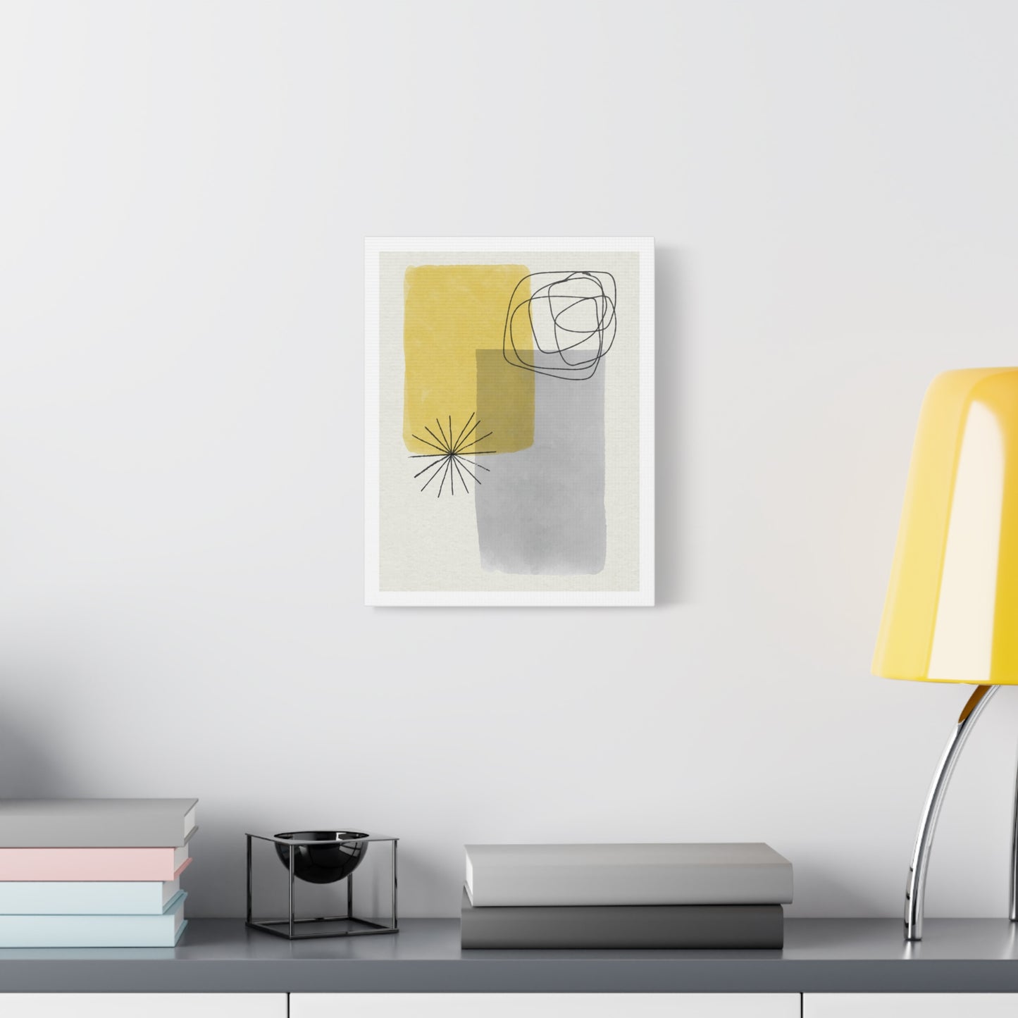Gold Watercolor Wall Art Set 1.3 - Matte Canvas Decor with Minimalist Leaf Design