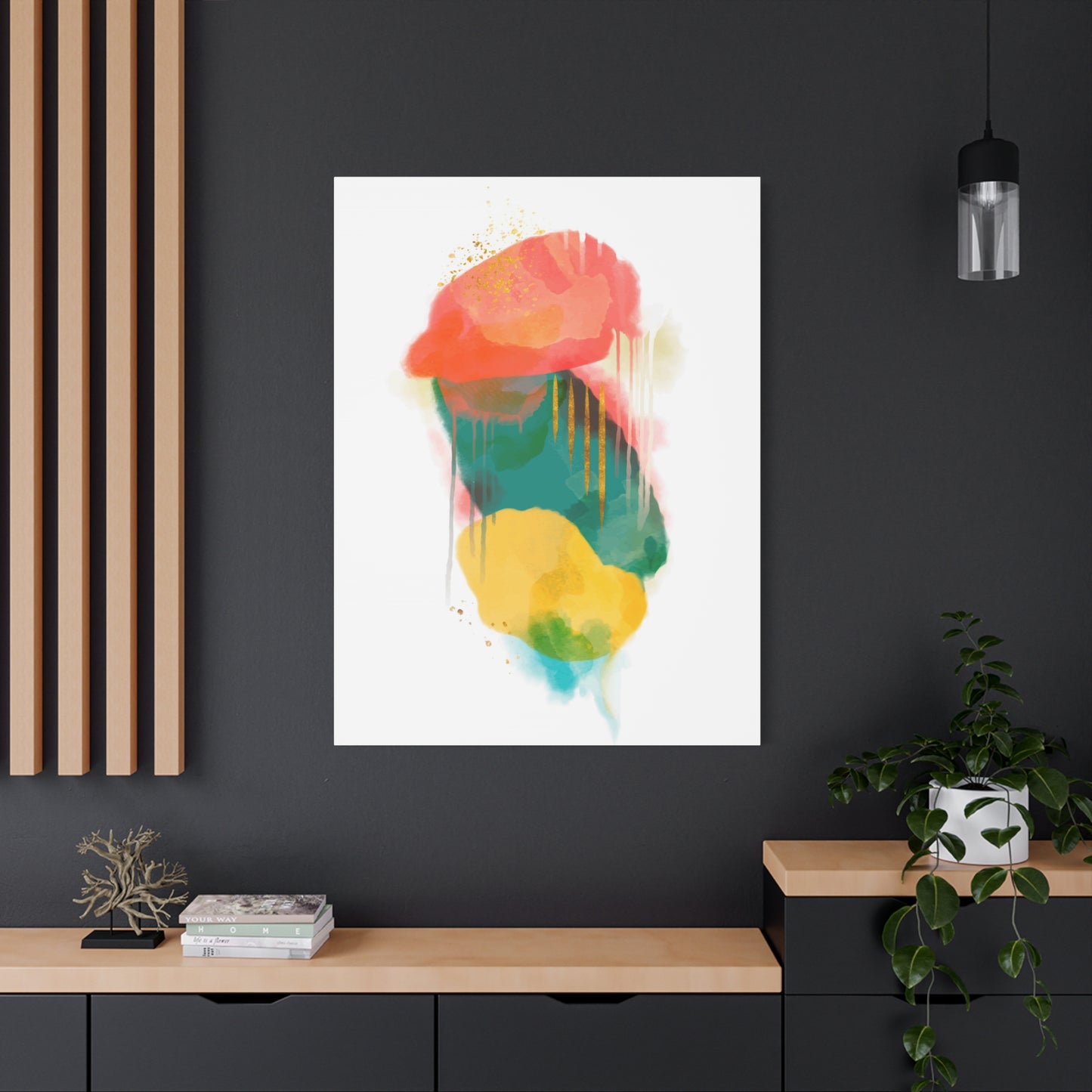Watercolor Painting Set 1.1 - Matte Canvas Decor with Minimalist Leaf Design