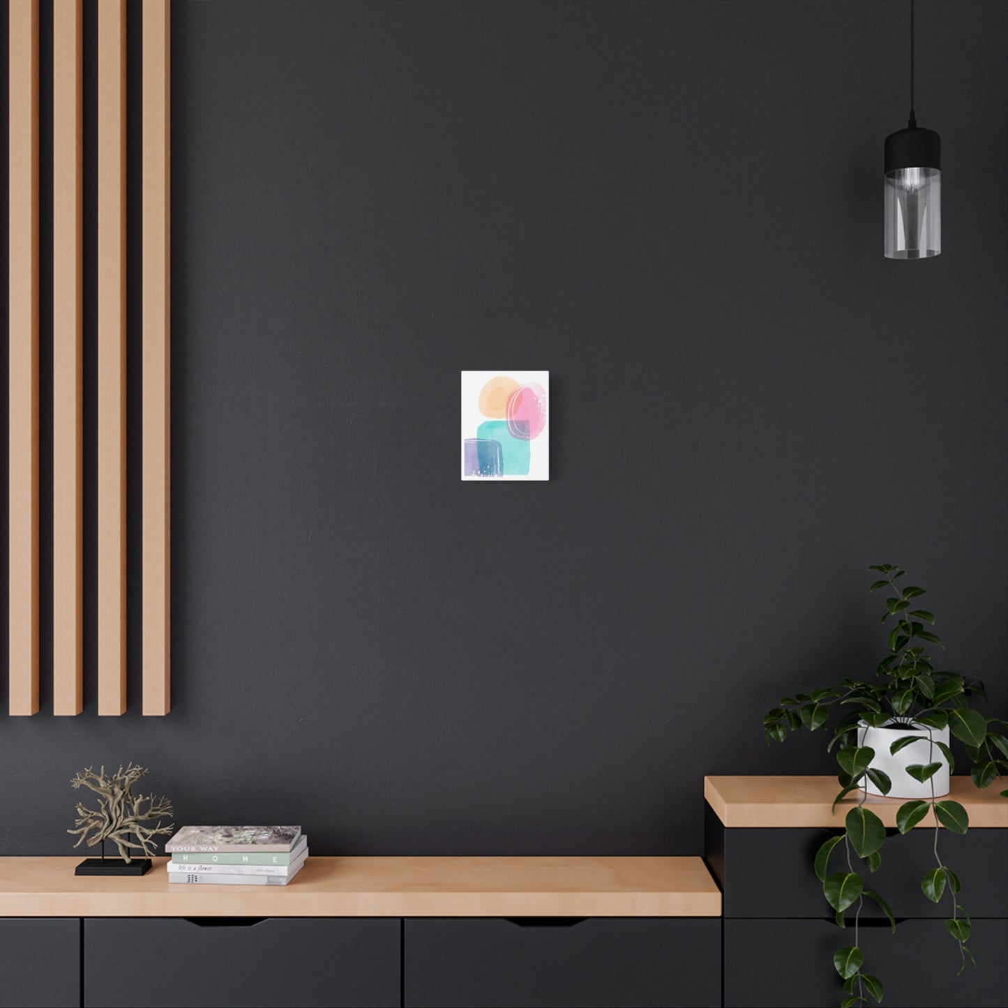 Soft Watercolor Color Set 1.1 - Matte Canvas Decor with Minimalist Leaf Design