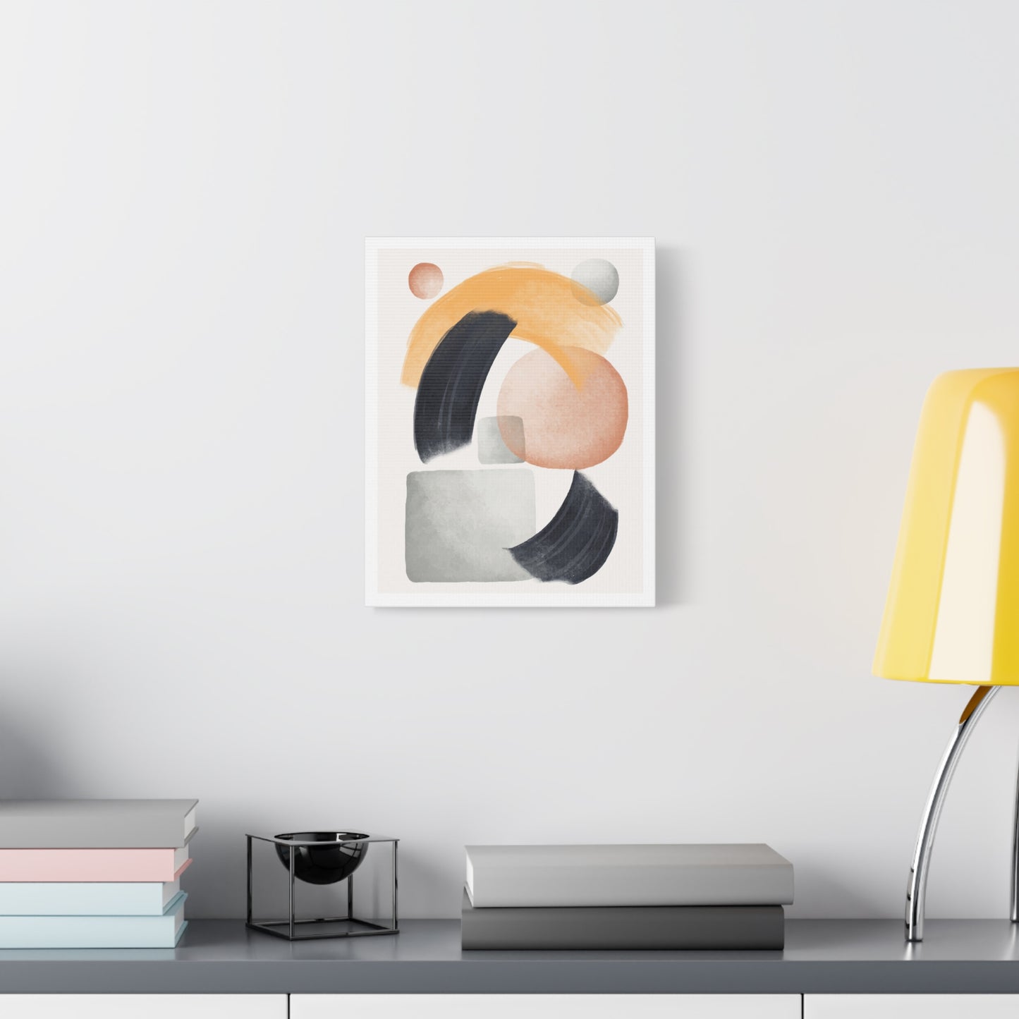 Minimal Watercolor Brush Art Set 1.2 - Matte Canvas Decor with Minimalist Leaf Design
