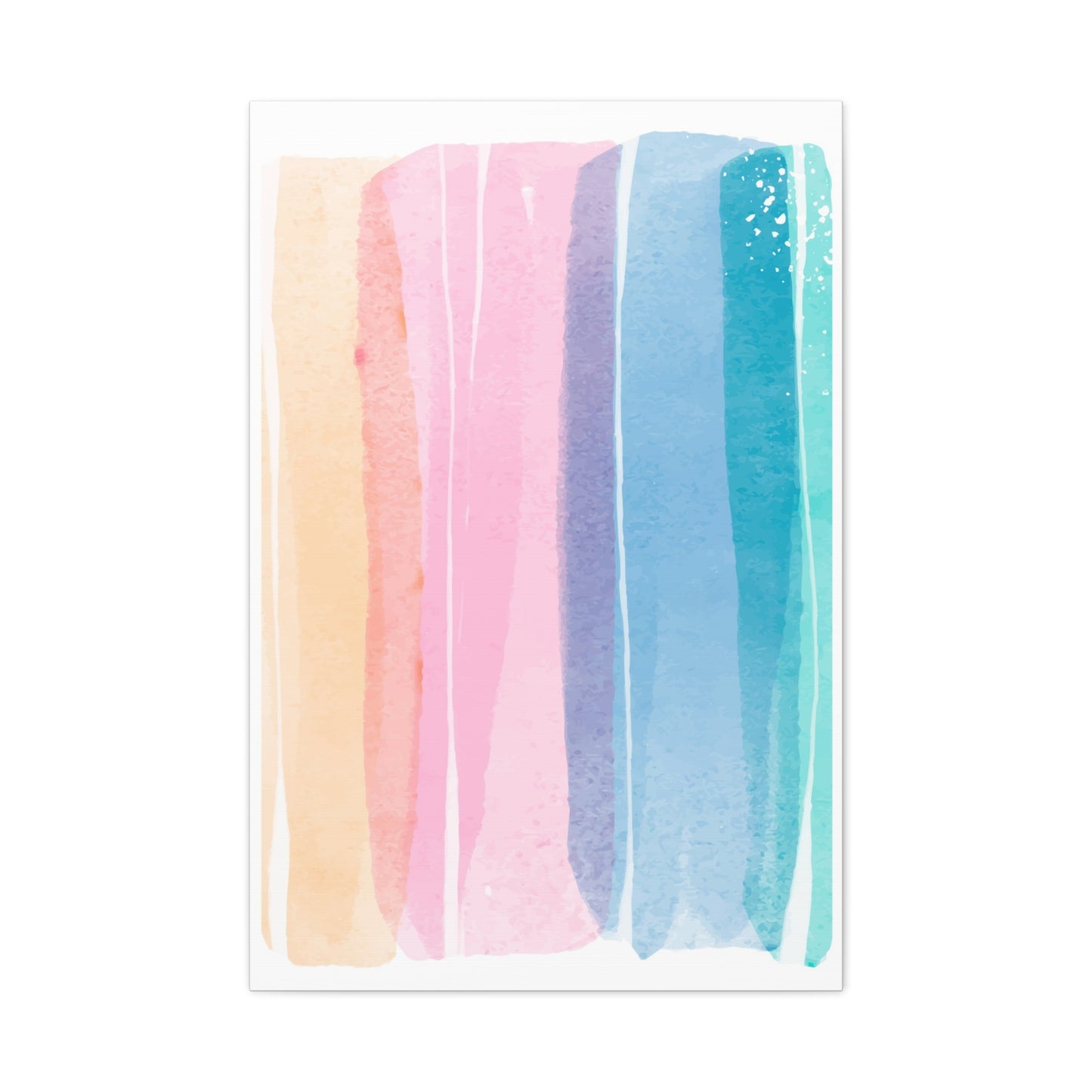 Soft Watercolor Color Set 1.3- Matte Canvas Decor with Minimalist Leaf Design