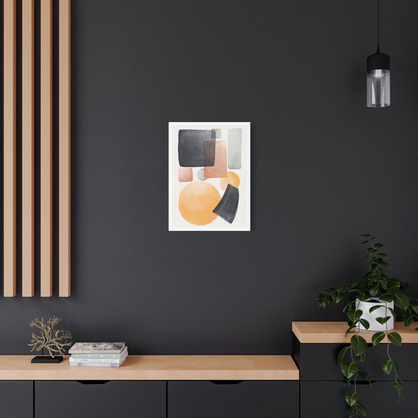 Minimal Watercolor Brush Art Set 1.1 - Matte Canvas Decor with Minimalist Leaf Design