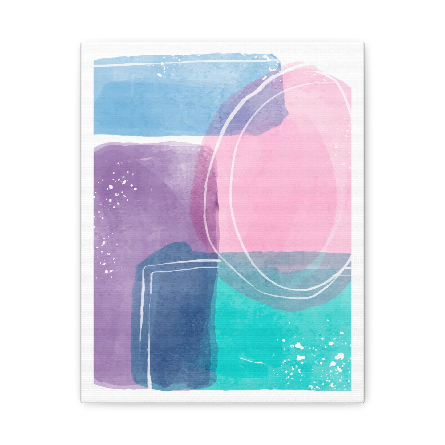 Soft Watercolor Color Art Set 1.2 - Matte Canvas Decor with Minimalist Leaf Design