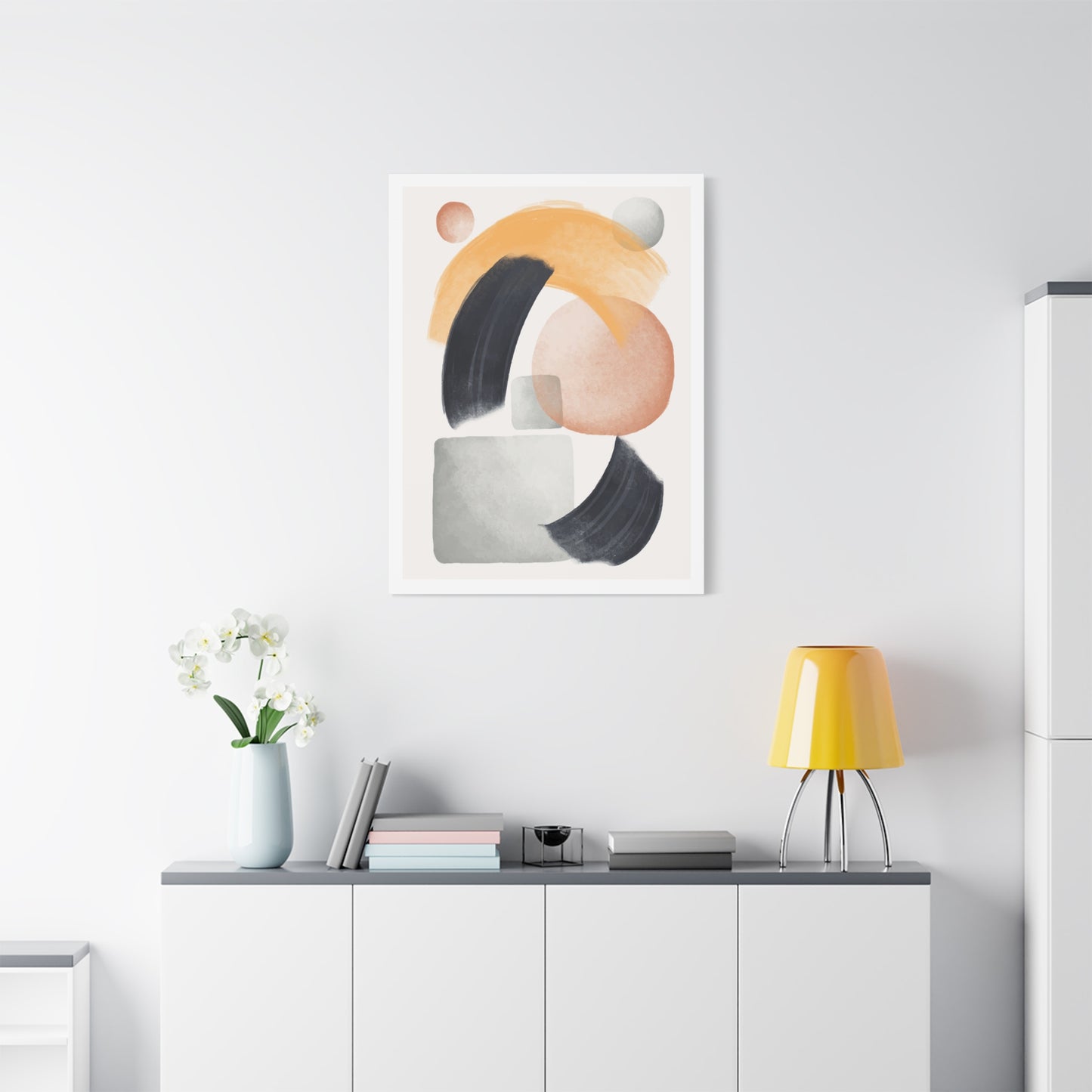 Minimal Watercolor Brush Art Set 1.2 - Matte Canvas Decor with Minimalist Leaf Design