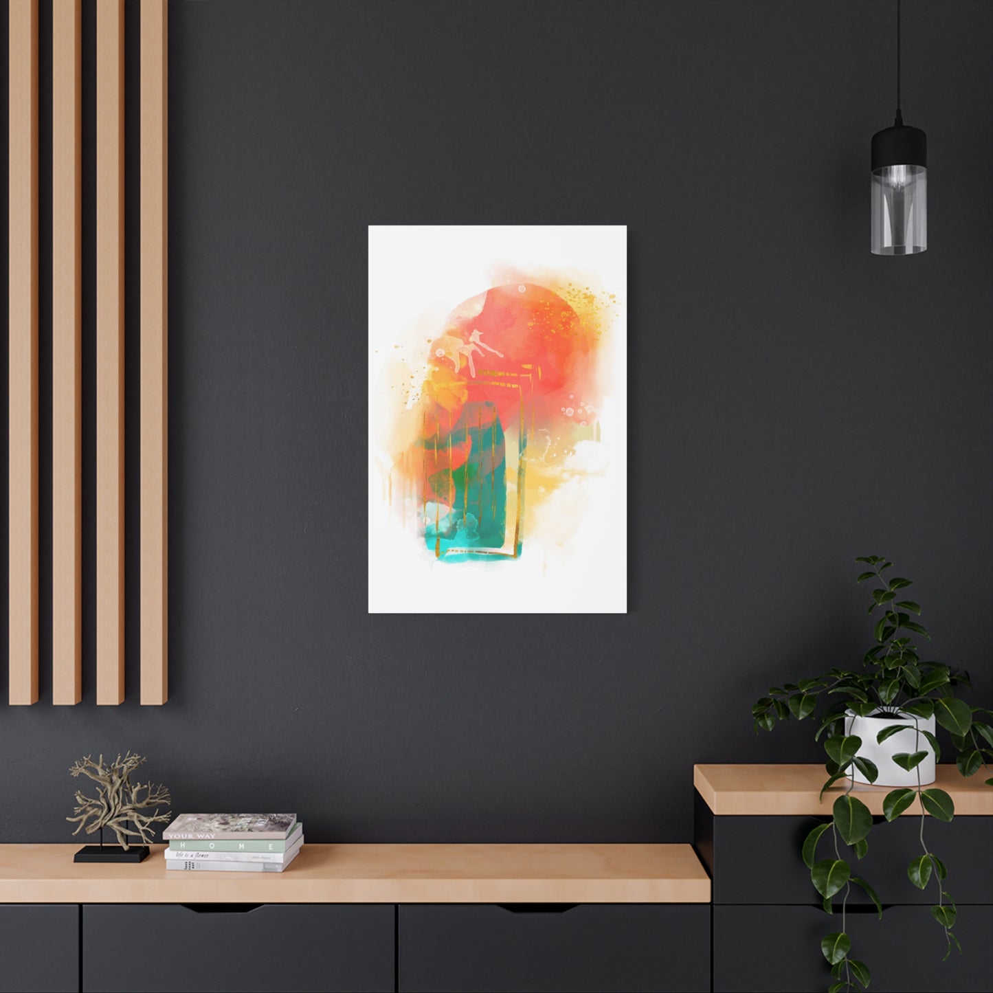 Watercolor Painting Set 1.3 - Matte Canvas Decor with Minimalist Leaf Design