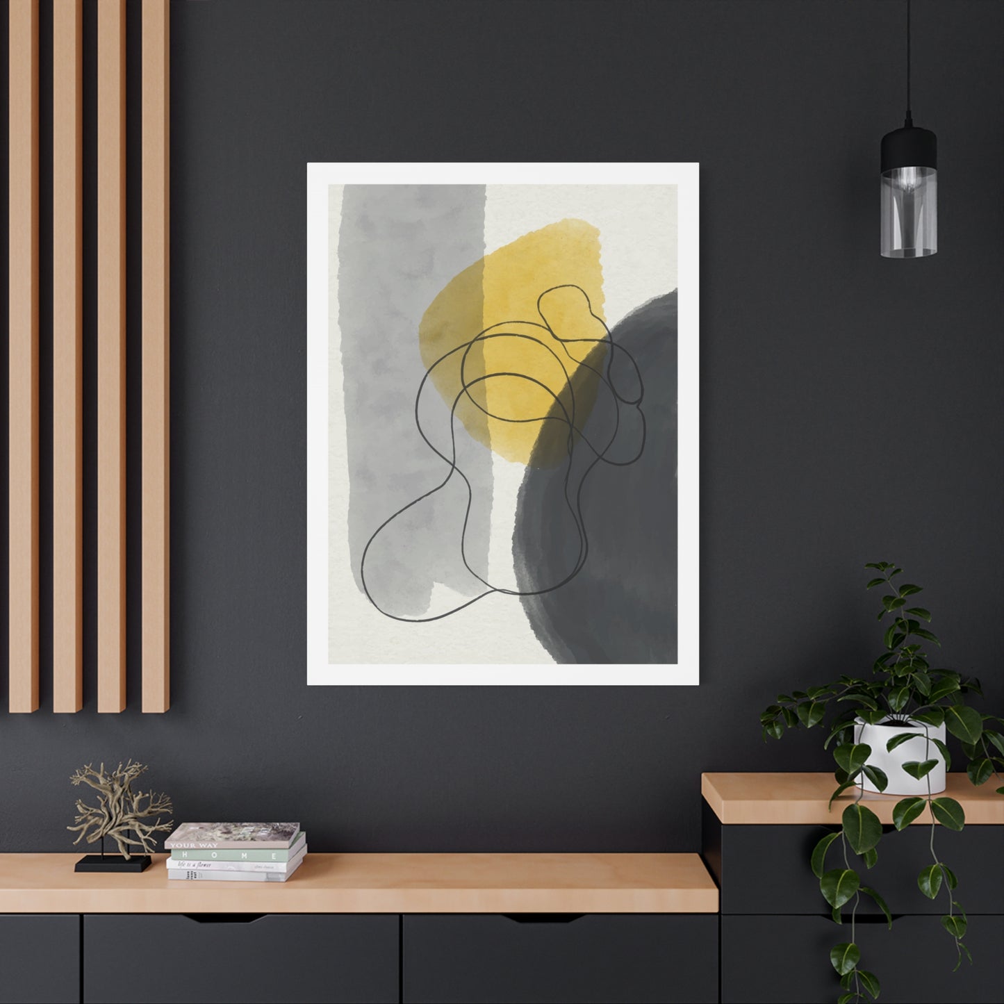 Gold Watercolor Wall Art Set 1.2 - Matte Canvas Decor with Minimalist Leaf Design