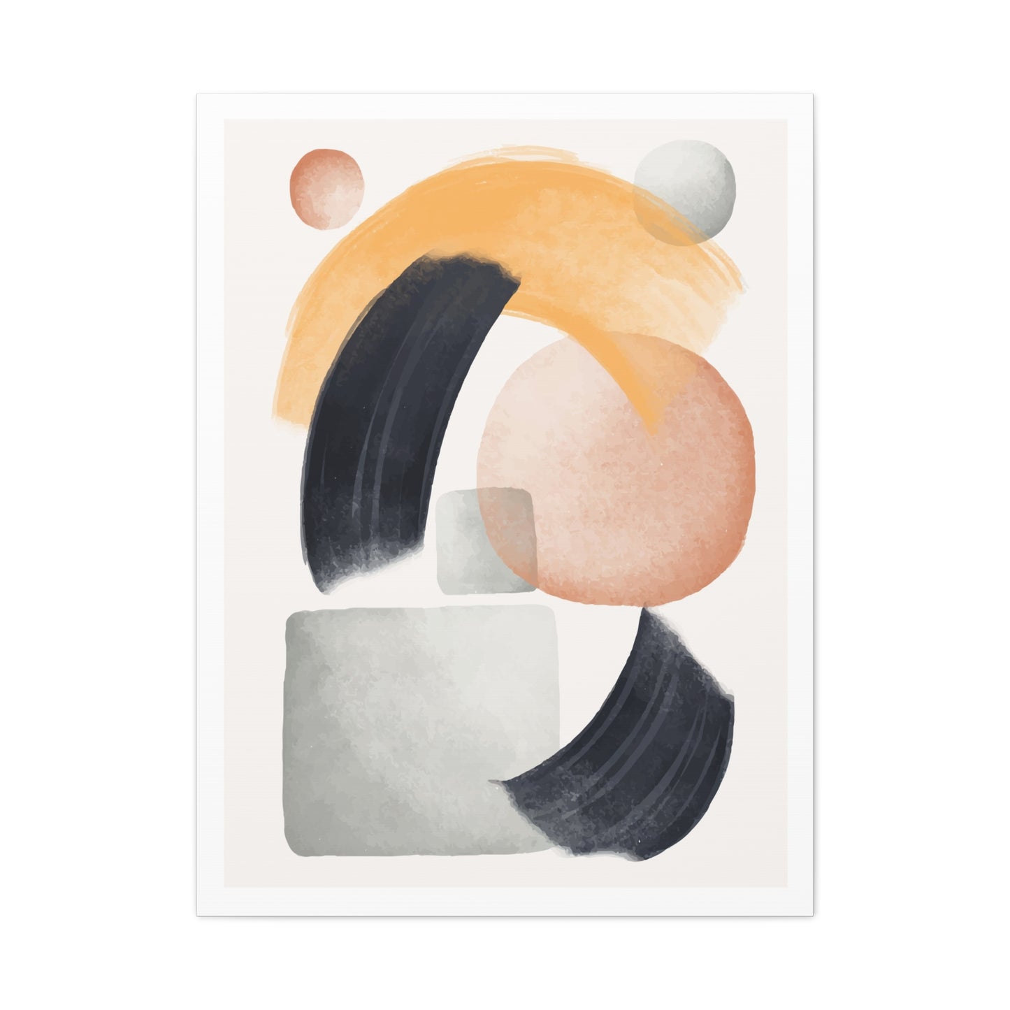 Minimal Watercolor Brush Art Set 1.2 - Matte Canvas Decor with Minimalist Leaf Design