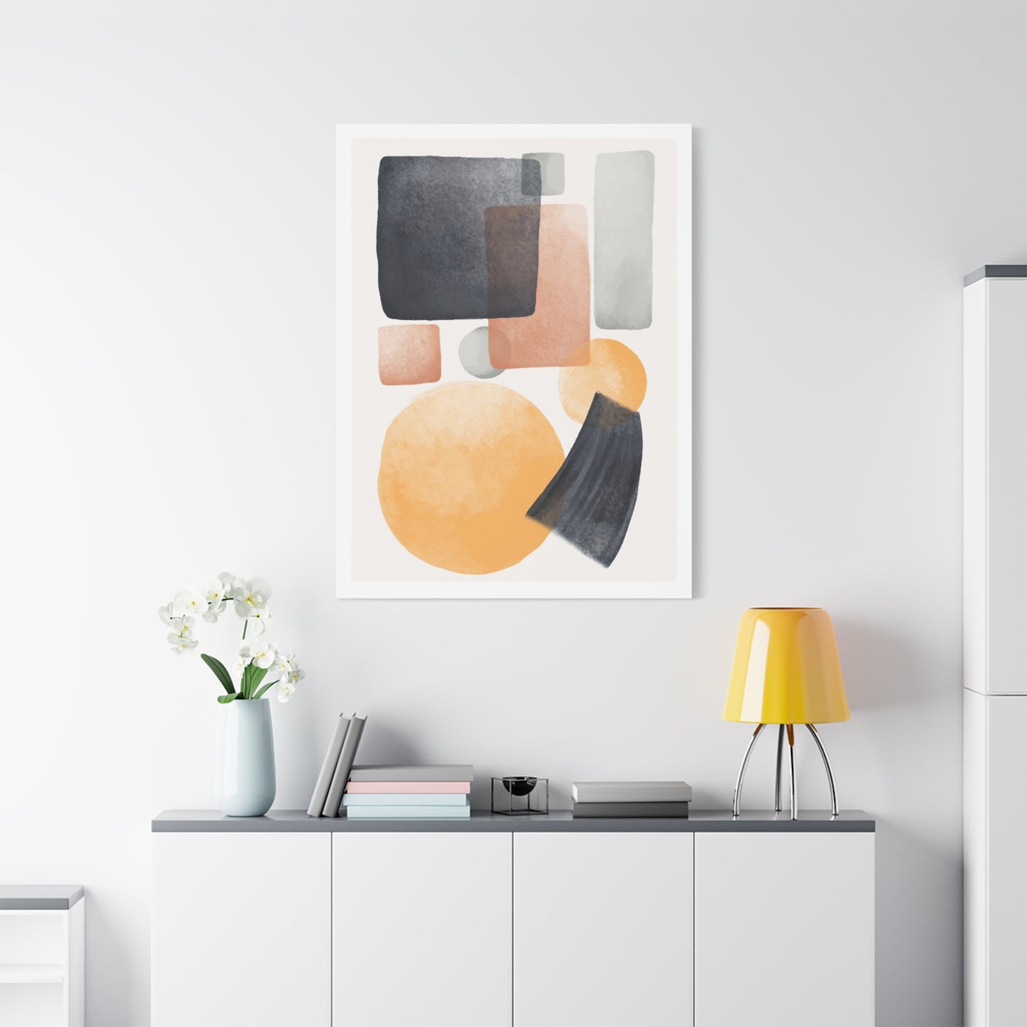 Minimal Watercolor Brush Art Set 1.1 - Matte Canvas Decor with Minimalist Leaf Design