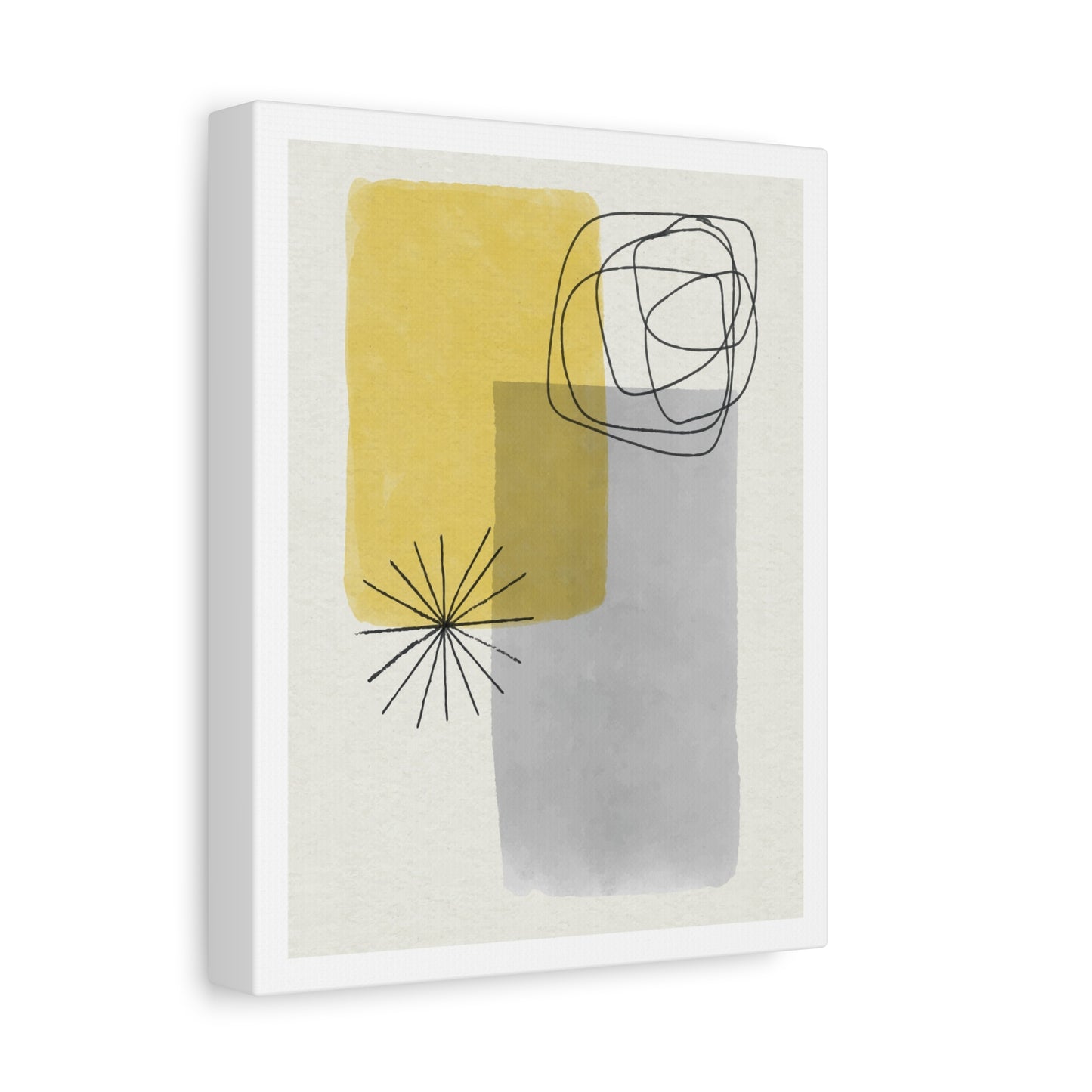 Gold Watercolor Wall Art Set 1.3 - Matte Canvas Decor with Minimalist Leaf Design
